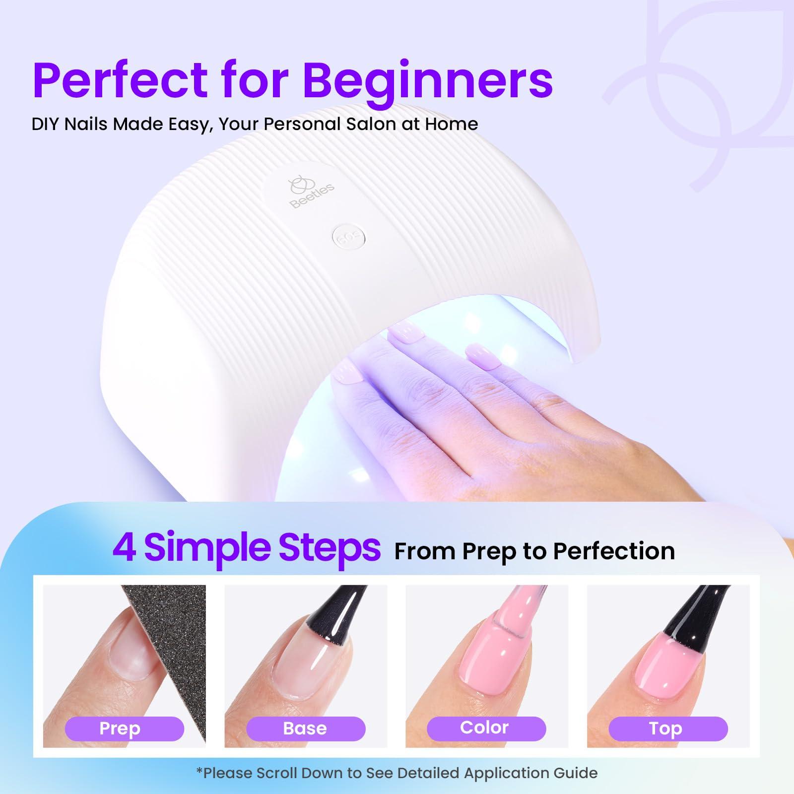 Beetles Gel Nail Polish Kit with UV Light - 31Pcs Nail Polish Set Popular Color Gel with Base and Matte&Glossy Top Coat Soak Off All Season Gel Nail Set Nail Art Gift for Women & Girls - Image 3