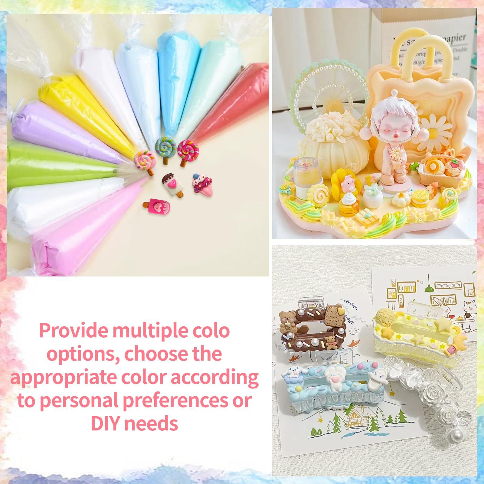 10Pcs 3.5 Oz Decoden Cream Kit, Pearlescent Rainbow Theme Simulation Fake Whipped Cream Glue, Deco Cream, Suitable for DIY Crafts and Phone Case Decoration(Pearlescent 10 Colors) - Image 6