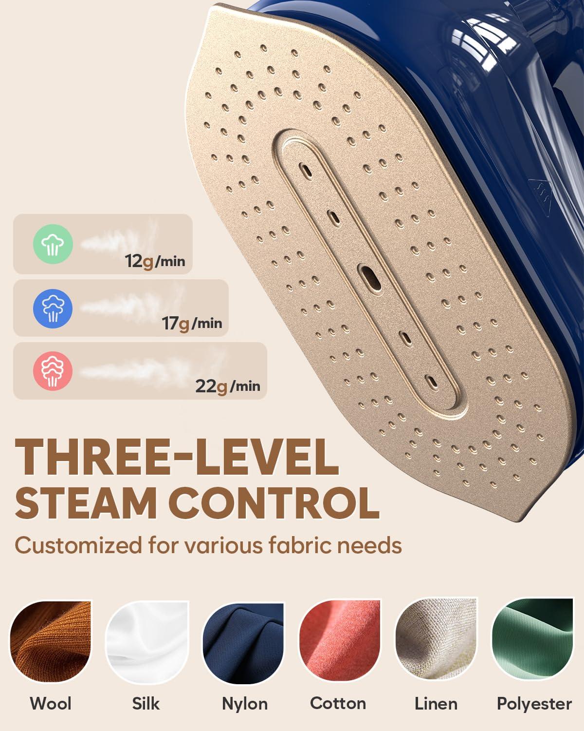 CPWORLD Steamer for Clothes, Travel Steamer & Iron 2-in1, Handheld Clothes Steamer-20s Heat-up, 230ml Large Tank, 180° Rotatable Handle, 1050W Portable Garment Steamer with Storage Bag, Only for 120V - Image 4