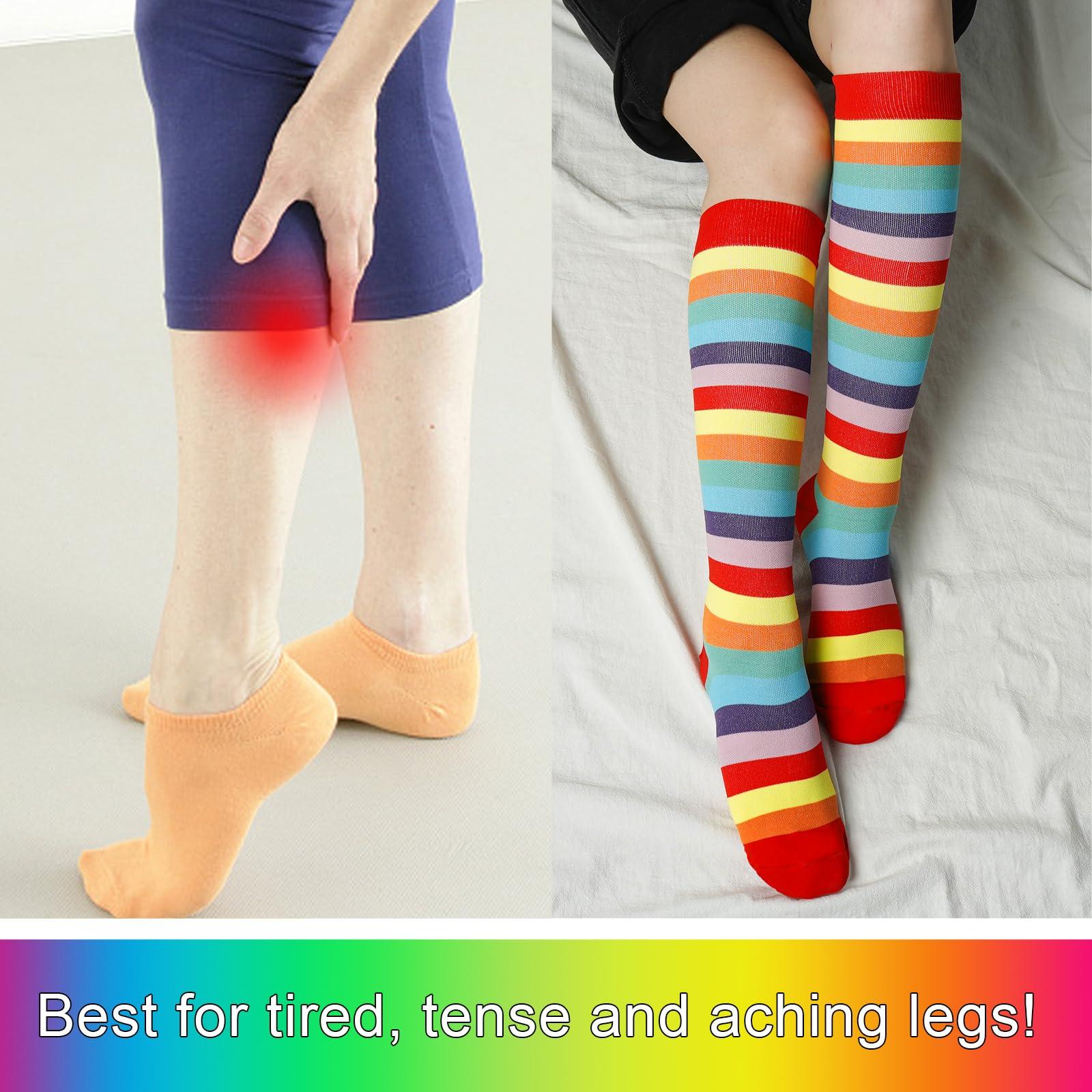 Junely Compression Socks for Women Knee High for Support Nurses Pregnancy Sports Travel Flight Running - Image 4