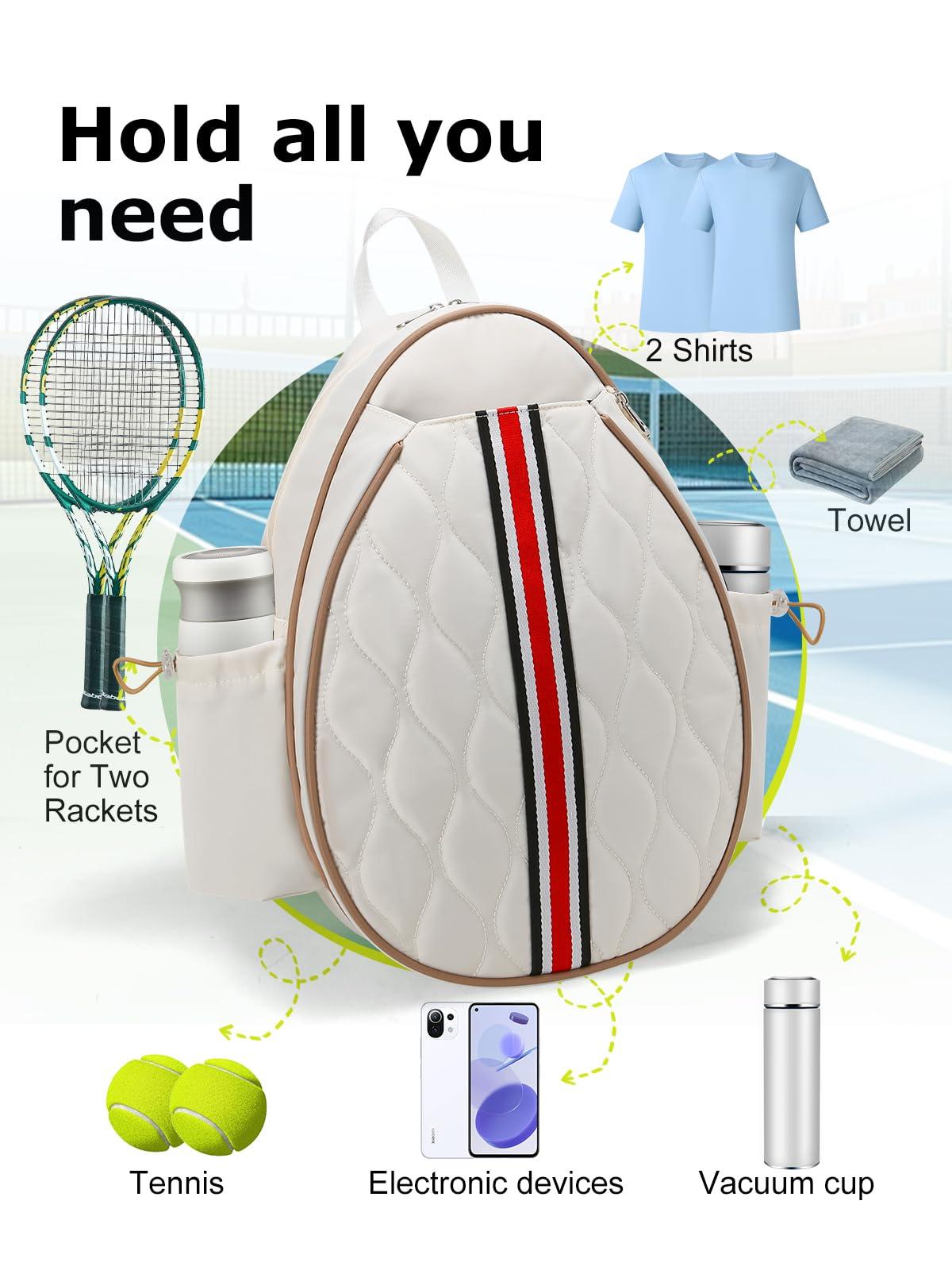 Lunbxx Tennis Bags Holds 2 Rackets for Women & Men, Tennis Backpack Crossbody & Shoulder Racket Bag, Insulated Pocket, Pickleball Bags for Women, Men and Youth - Image 3