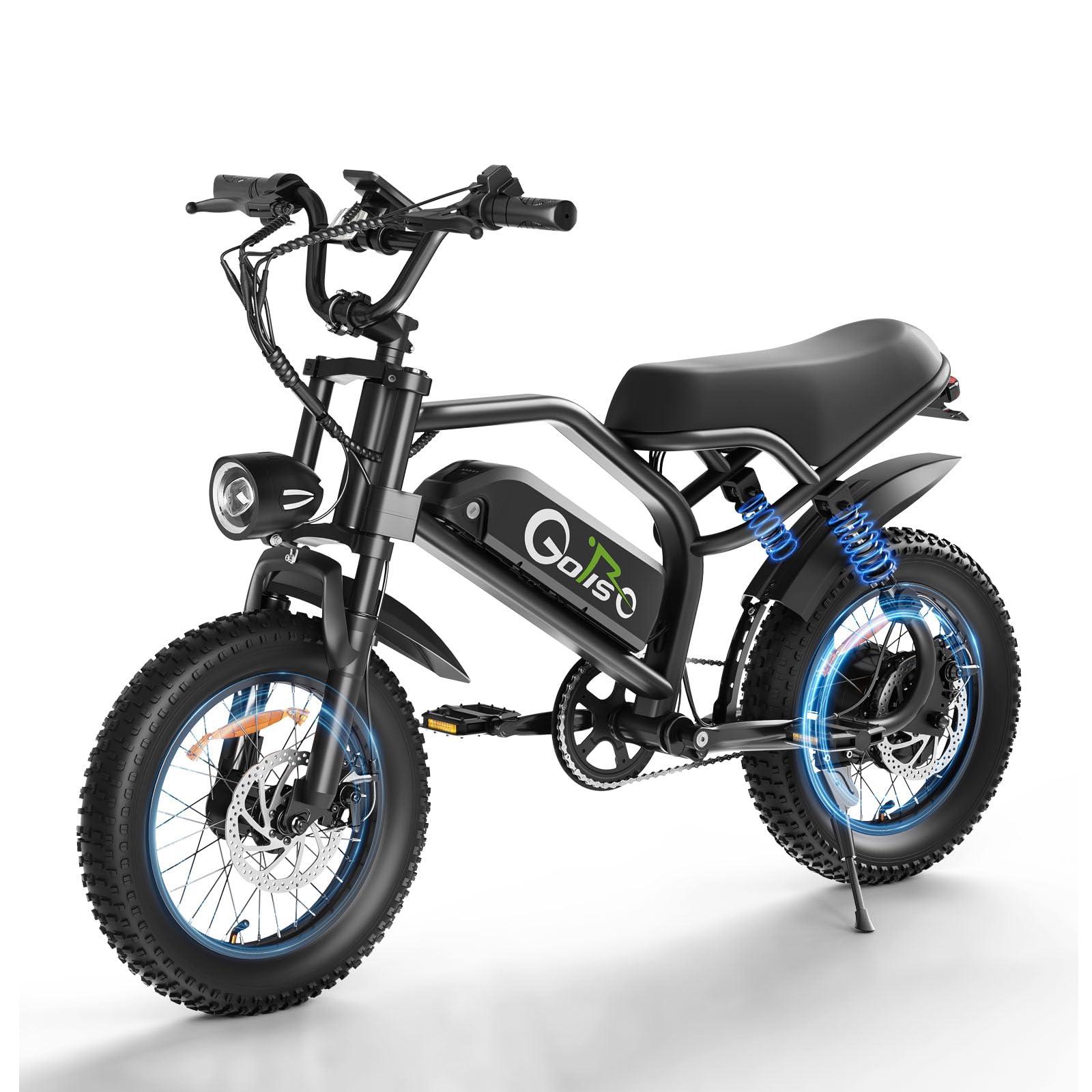 Electric Bike for Adults – Peak 750 Motor 65Nm Torque, 48V 15Ah Removable Battery, Color Display, 3 Riding Modes, Lightweight Ebike 264 lbs Load, Full Suspension Electric Bicycle