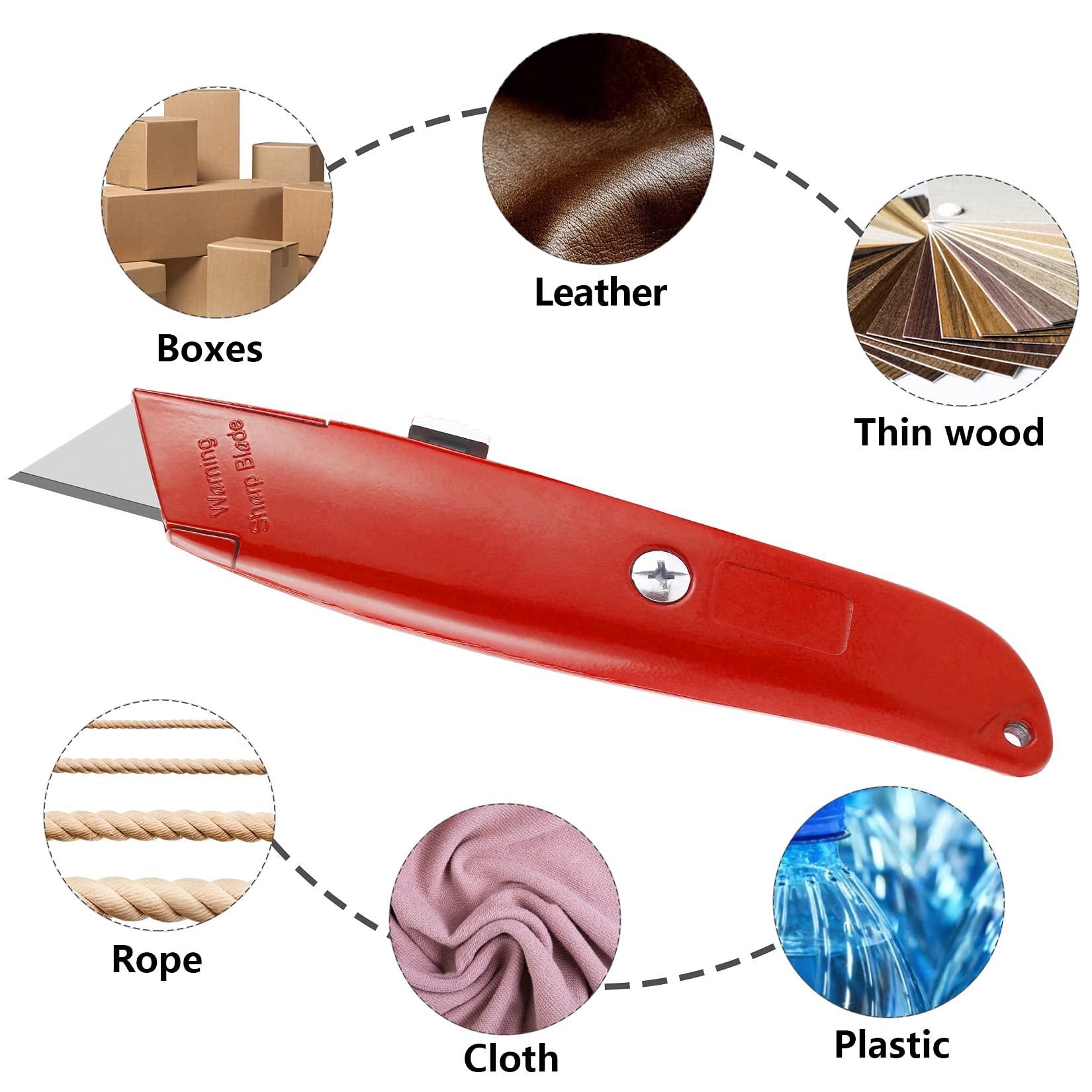 DIYSELF 2Pack Utility Knife Box Cutter Retractable Blade Heavy Duty(Red) - Image 4