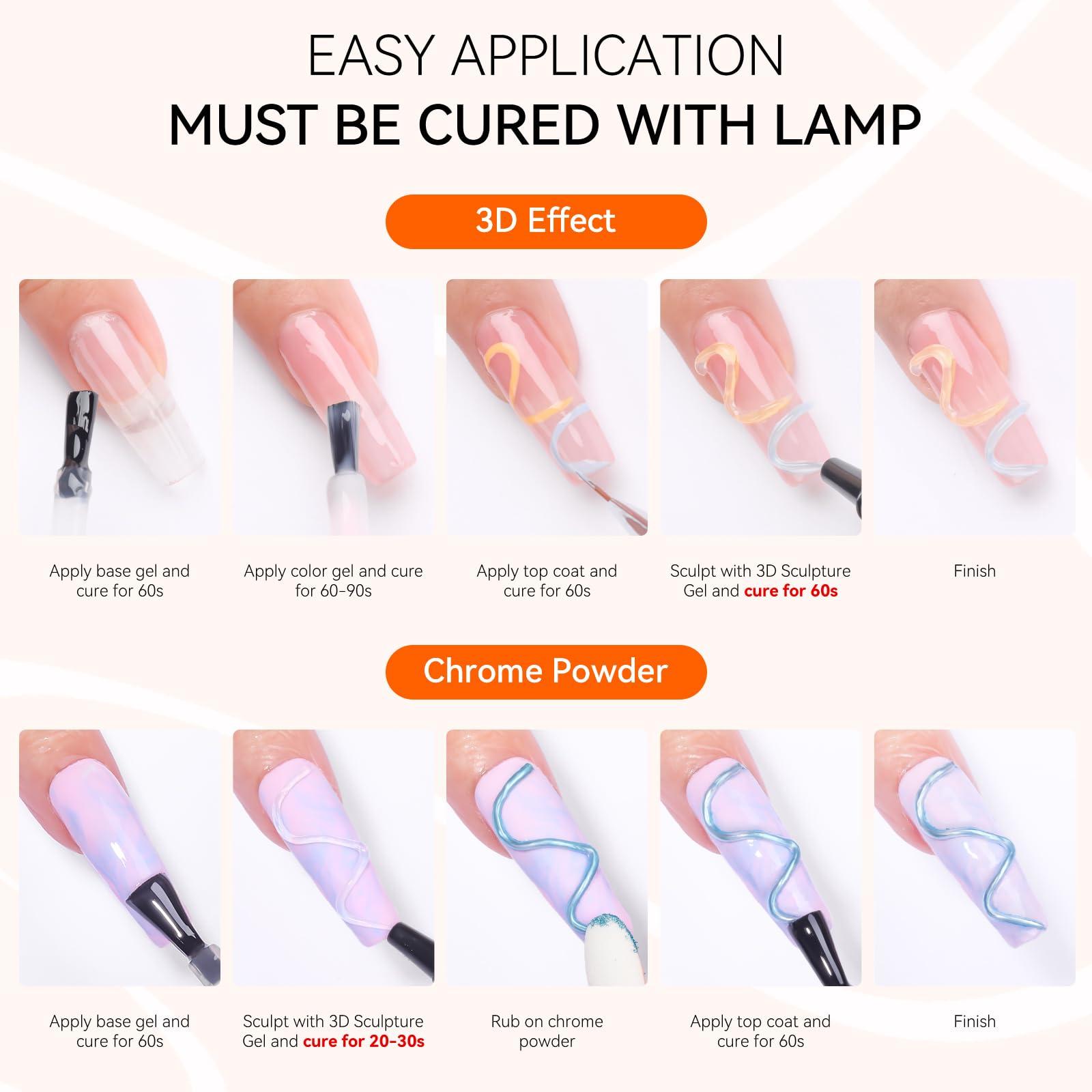 Makartt 3D Nail Gel Nail Art - Sculpting Gel Nail Glue 15g No Wipe Clear Gel Polish for Nail Designs DIY Nail Art for Drawing, Molding, Sculpture and Decoration - Image 6