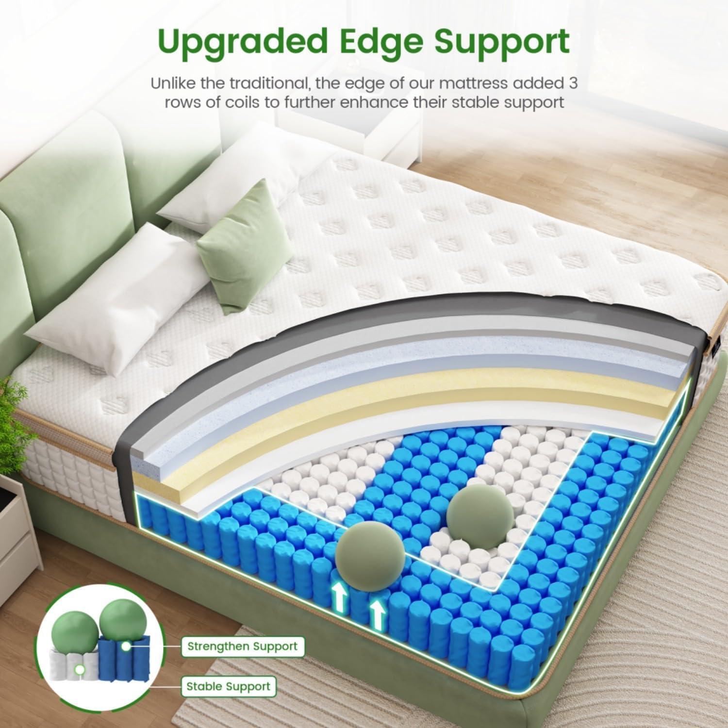 Firm King Mattress, [Enhanced] 14 Inch King Size Hybrid Mattress with Gel Memory Foam & Independent Pocket Springs, Pressure Relief, Strong Edge Support, 365-Night Trial, CertiPUR-US - Image 3