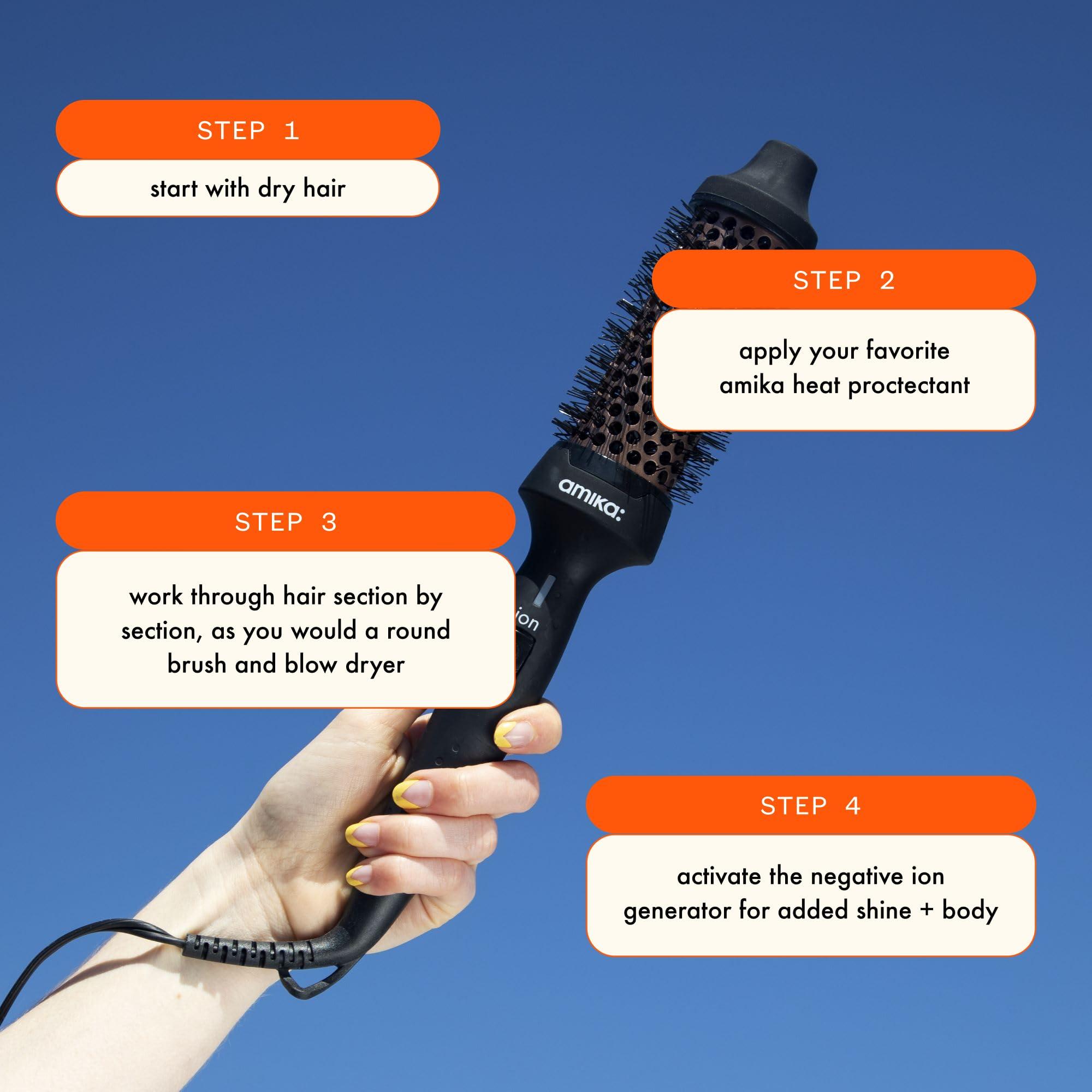 Amika Blowout Babe Thermal Brush, Black - Image 2