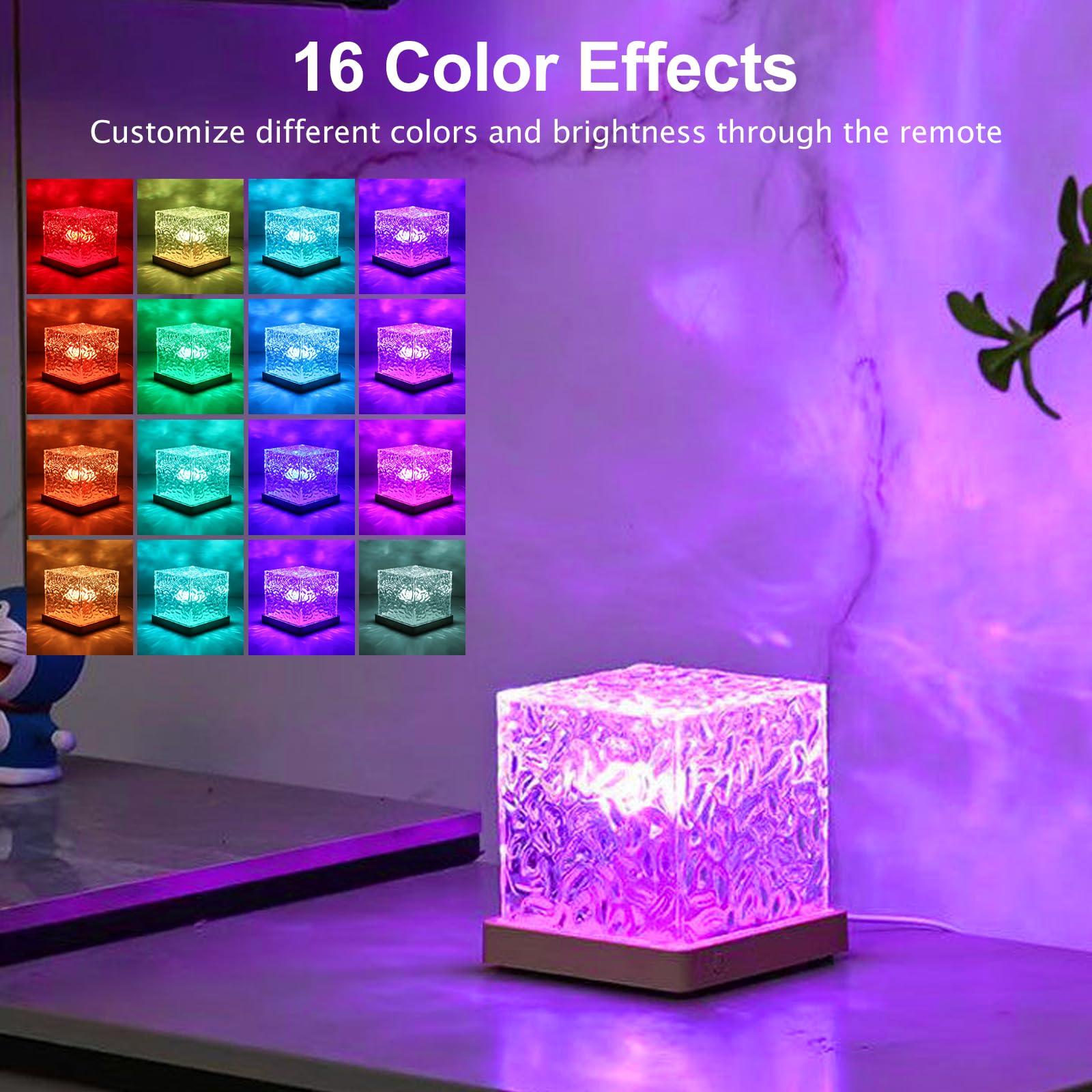 Avkast Aurora Glow Lamp,Corded Ocean Lamp Luminorthe Cube Northern Lights Cube Ocean Wave Projector with 16 Colors and Dynamic Ripple Effect for Living Room Bedroom Decor - Image 3