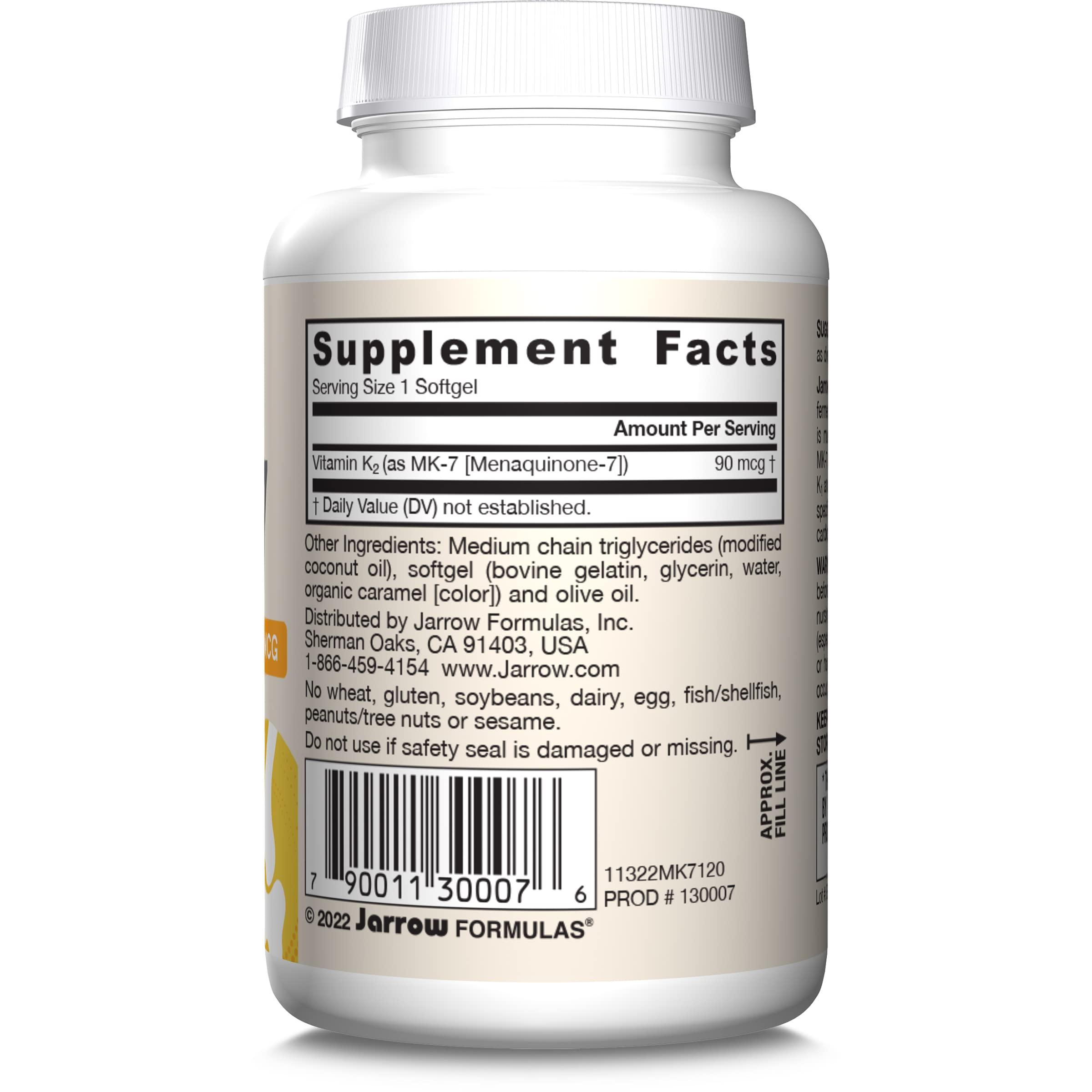 Jarrow Formulas MK-7 90 mcg - Bioactive Form of Vitamin K2 - 120 Servings (Softgels) - For Bone & Cardiovascular Health - Vitamin K2 MK-7 Dietary Supplement - K2 Vitamin Supplement MK-7 - Gluten Free - Image 10