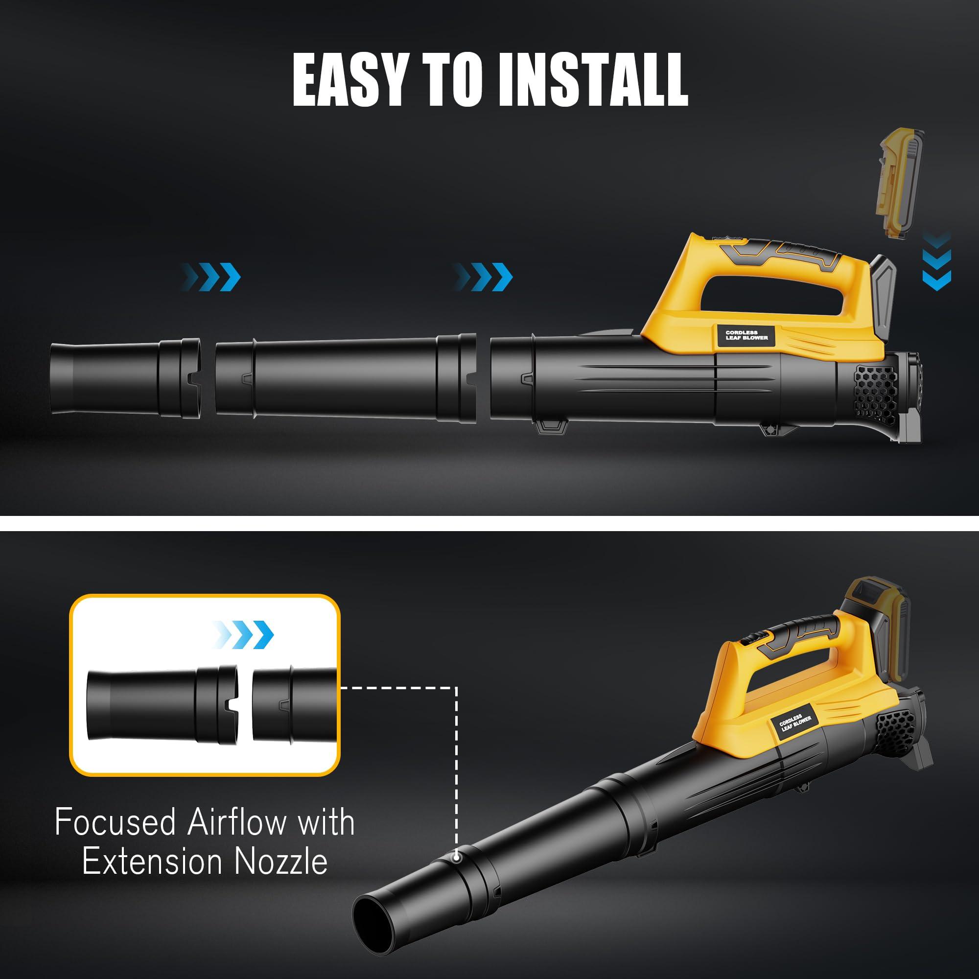Ultra Lightweight Cordless Leaf Blower Compatible with DeWalt 20V MAX XR Battery (Tool Only) - 400 CFM/130 MPH Backyard Blowers for Deck, Patio, Driveway (Battery Not Included) - Image 6