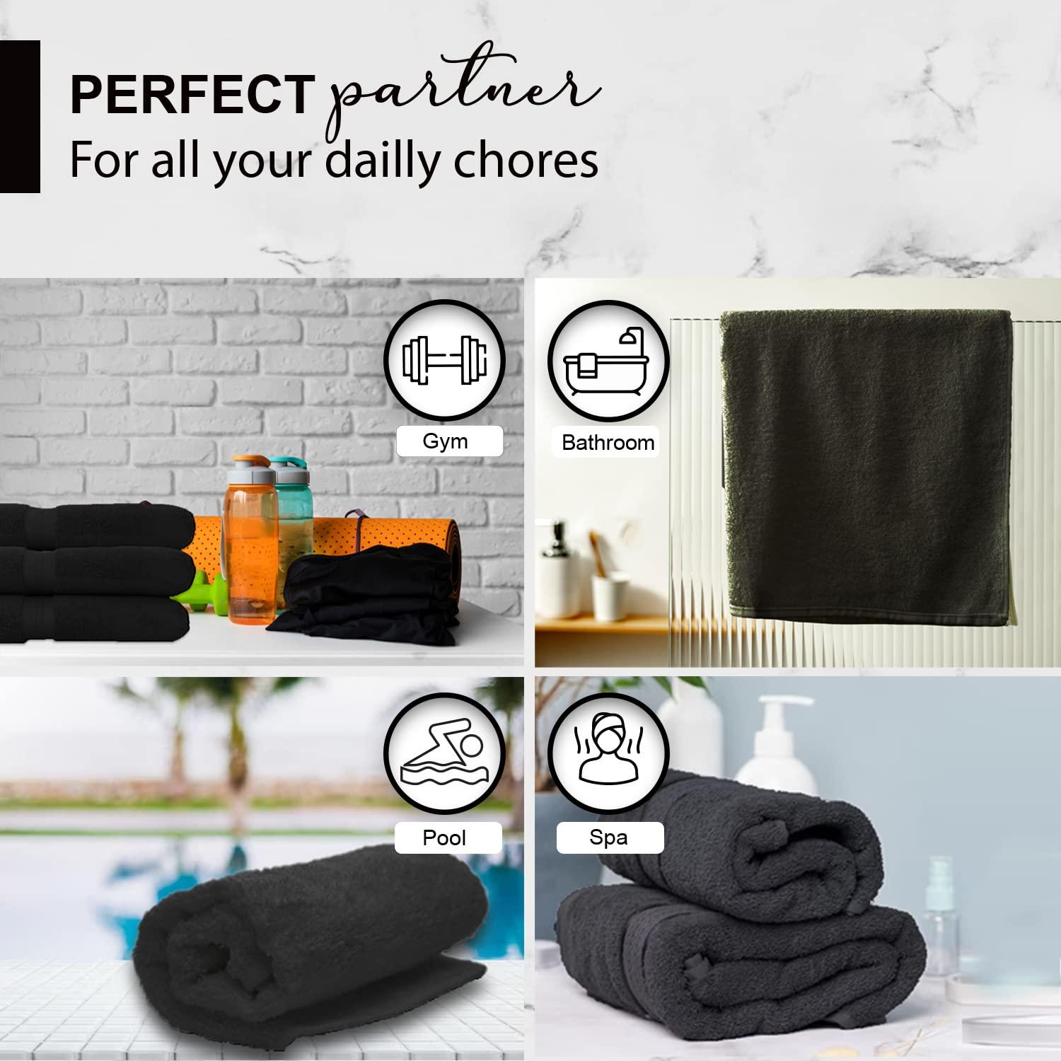 KAHAF COLLECTION 100% Cotton Bath Towels, 24x48 Pack of 6 Towels, Quick Dry, Highly Absorbent, Soft Feel Towel, Gym, Spa, Bathroom, Shower, Pool, Luxury Soft Towels (Grey, 24x48-6 Pack) - Image 5