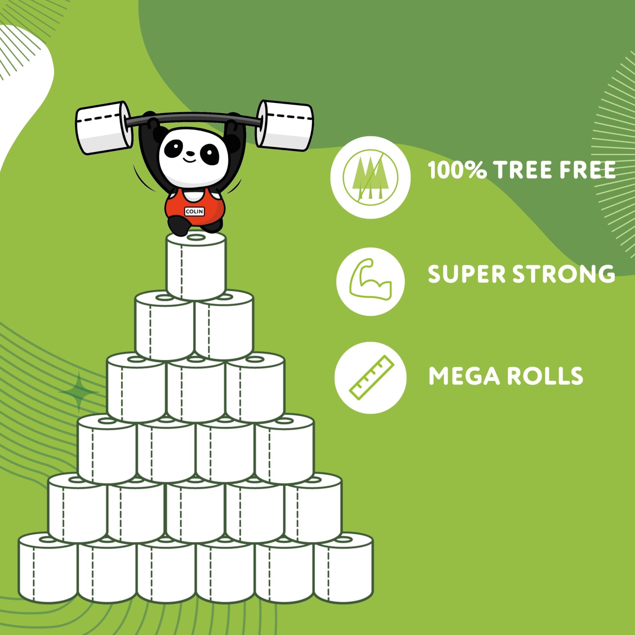 The Cheeky Panda Bamboo Toilet Paper Bulk | 12 Family Sized Rolls with 360 Soft Sheets Each (4320 Sheets) | Super Strong 3 Ply Biodegradable Toilet Paper - Image 3