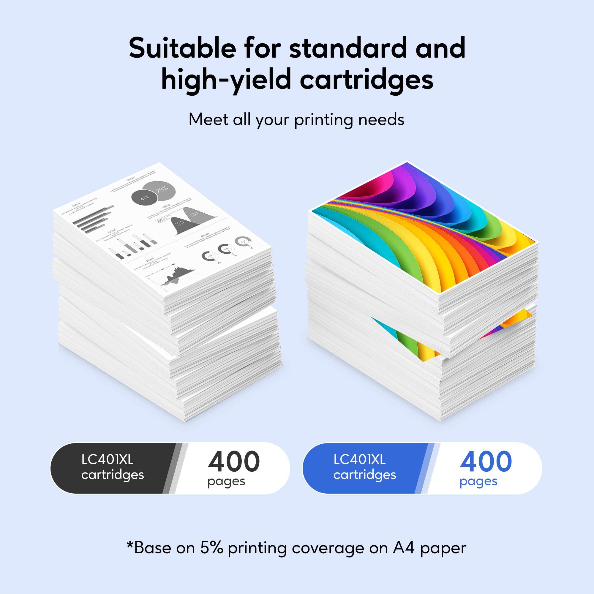 KOTANG LC401XL Ink Cartridge Replacement for Brother LC401XL Ink Work with MFC-J1170DW J1010DW J1012DW Printer (Black, Cyan, Magenta, Yellow, 4 Pack) - Image 3
