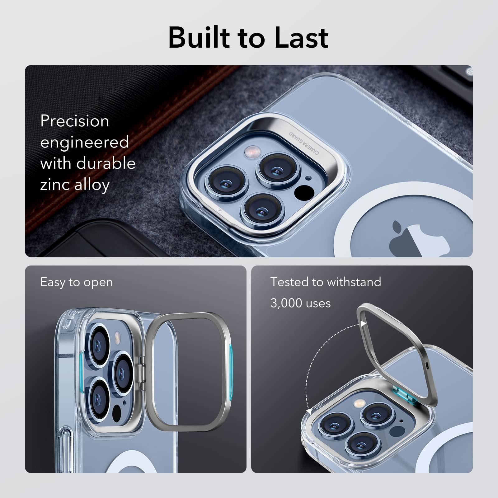 ESR for iPhone 13 Pro Max Case, Compatible with MagSafe, Built-in Camera Ring Stand, Military-Grade Protection, Magnetic Phone Case for iPhone 13 Pro Max, Classic Kickstand Case (HaloLock), Clear - Image 5