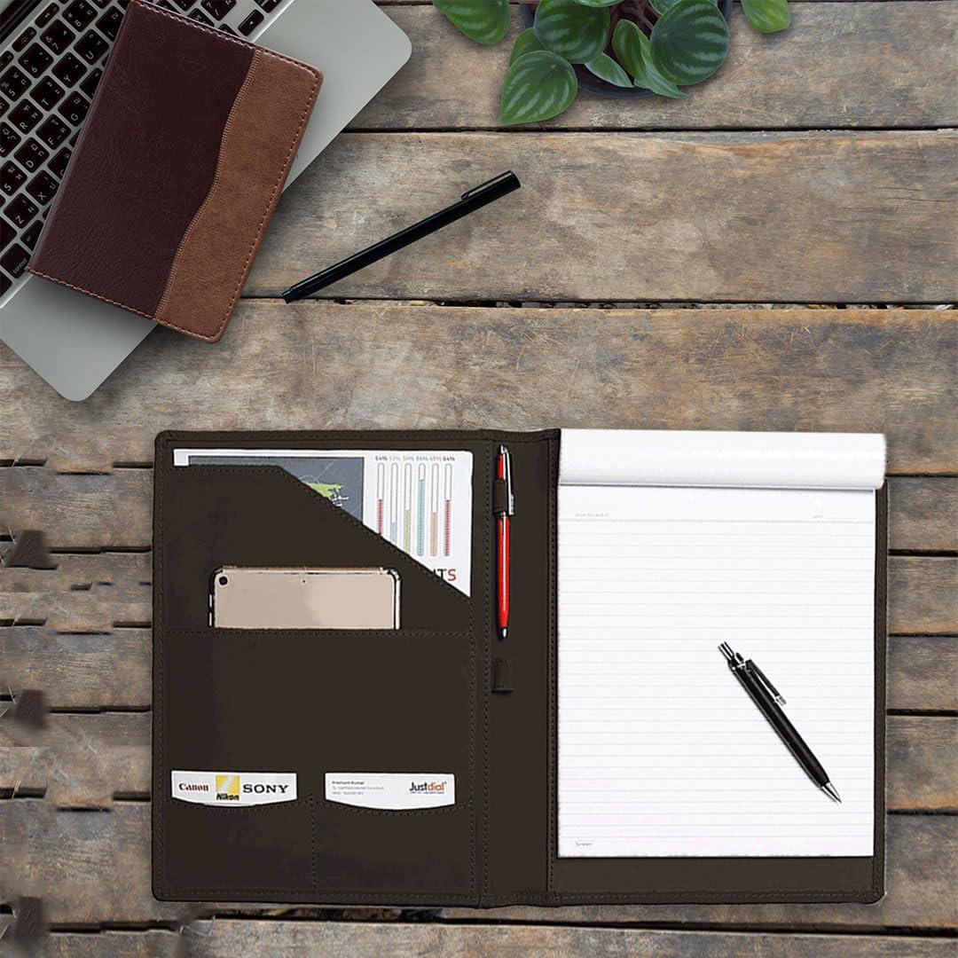 Succor Genuine Leather Portfolio – A4 Business Padfolio & Document Holder, Professional Leather Binder Organizer for Men & Women, Resume Folder, 13x10 Inch – Black - Image 2