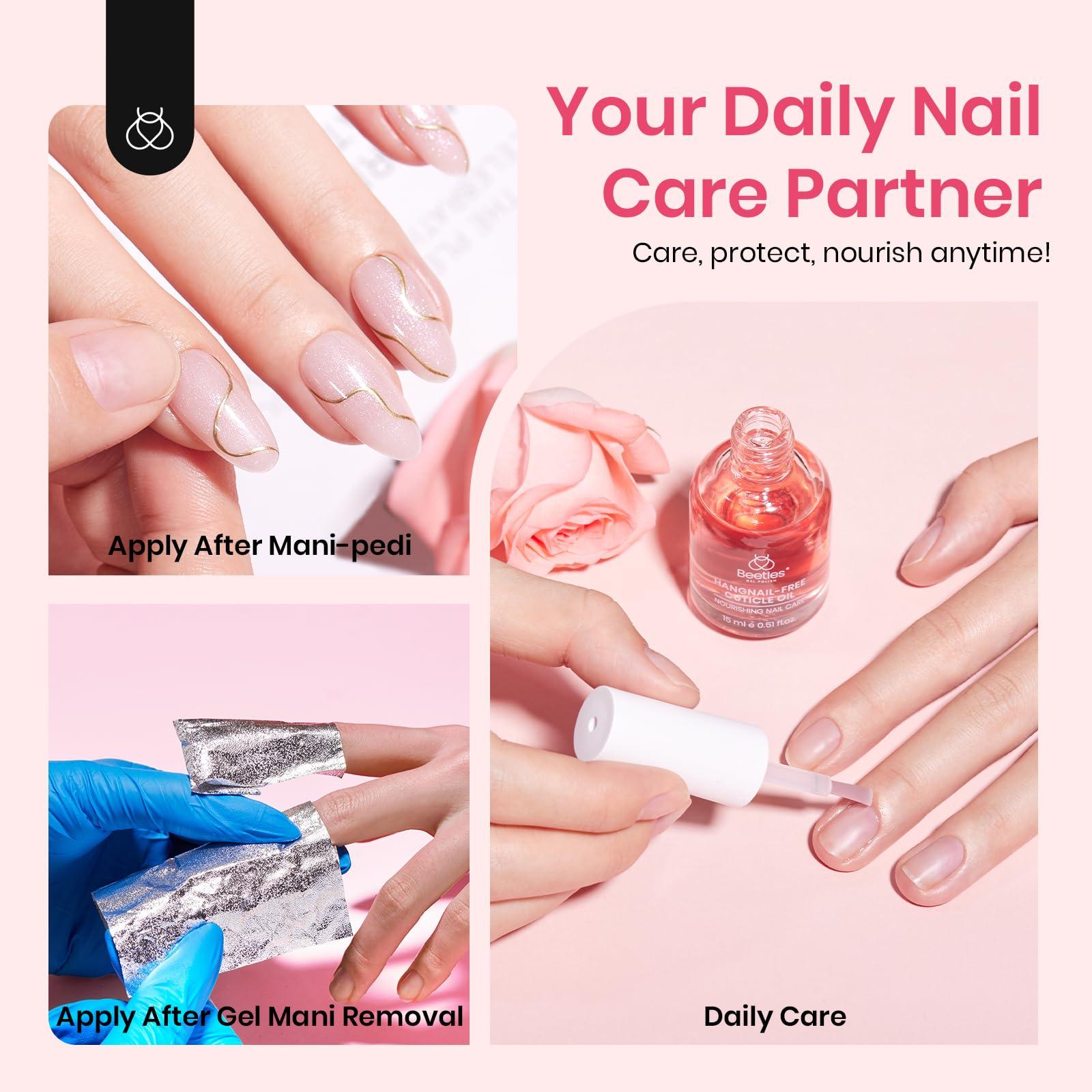 Beetles Cuticle Oil for Nail & Cuticle Care, 15ml Natural Rose Smell Oil with Vitamin E Nourish Condition Dry Stronger Nails SPA & Hand Manicure DIY Salon Needs Gifts for Her Women - Image 6