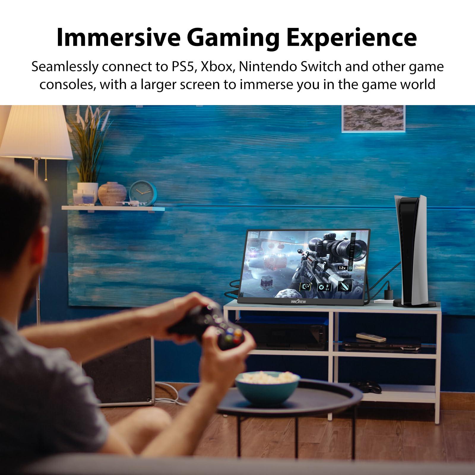 InnoView Portable Monitor 18.5 inch 100HZ 120% sRGB, 1080P FHD IPS Large Portable Monitor for Laptop USB C HDMI HDR Travel Monitor with Kickstand Mac PC Xbox PS4/5 Switch - Image 7