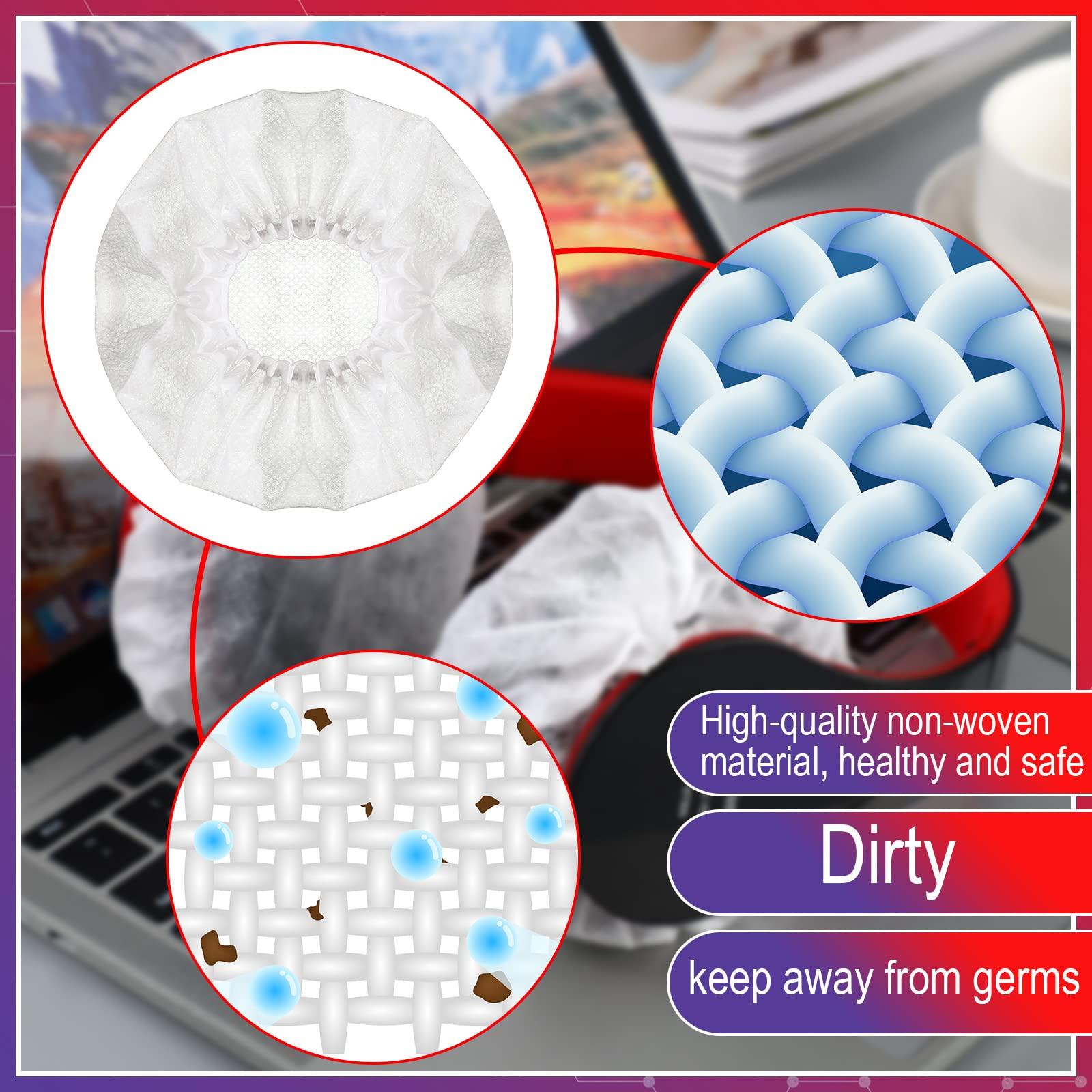 Hoteam 500 Pieces Disposable Earphone Covers Bulk, Non-Woven, Size 8-11 Cm, on Ear Headphones(White) - Image 5