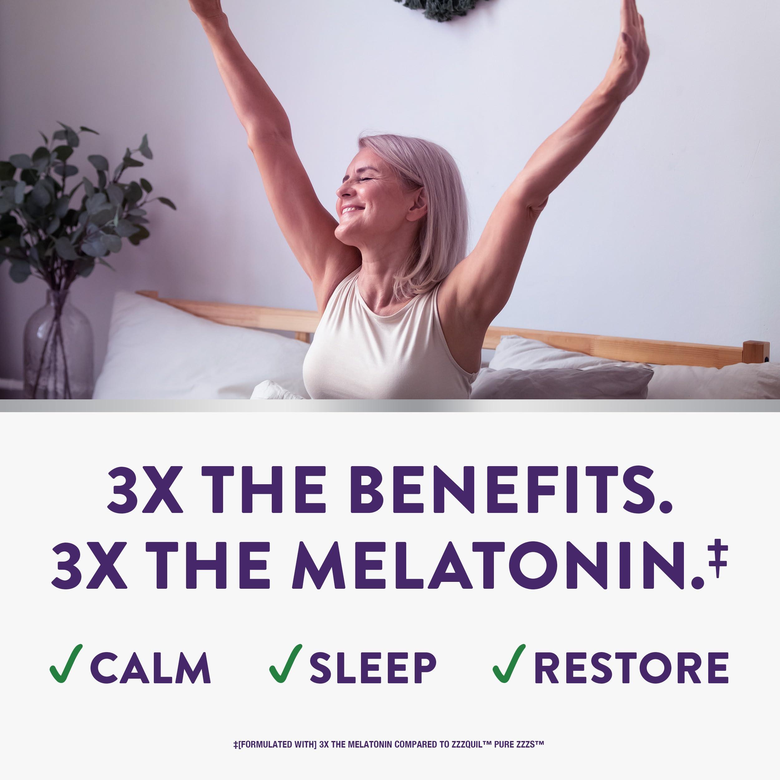 ZzzQuil PURE Zzzs Triple Action, Melatonin Gummies, Melatonin 6mg, 3X Melatonin, Sleep Aid with Ashwagandha, Calm Mood, Antioxidant Action, Sleep Aids for Adults, 60 Sleep Gummies - Image 4