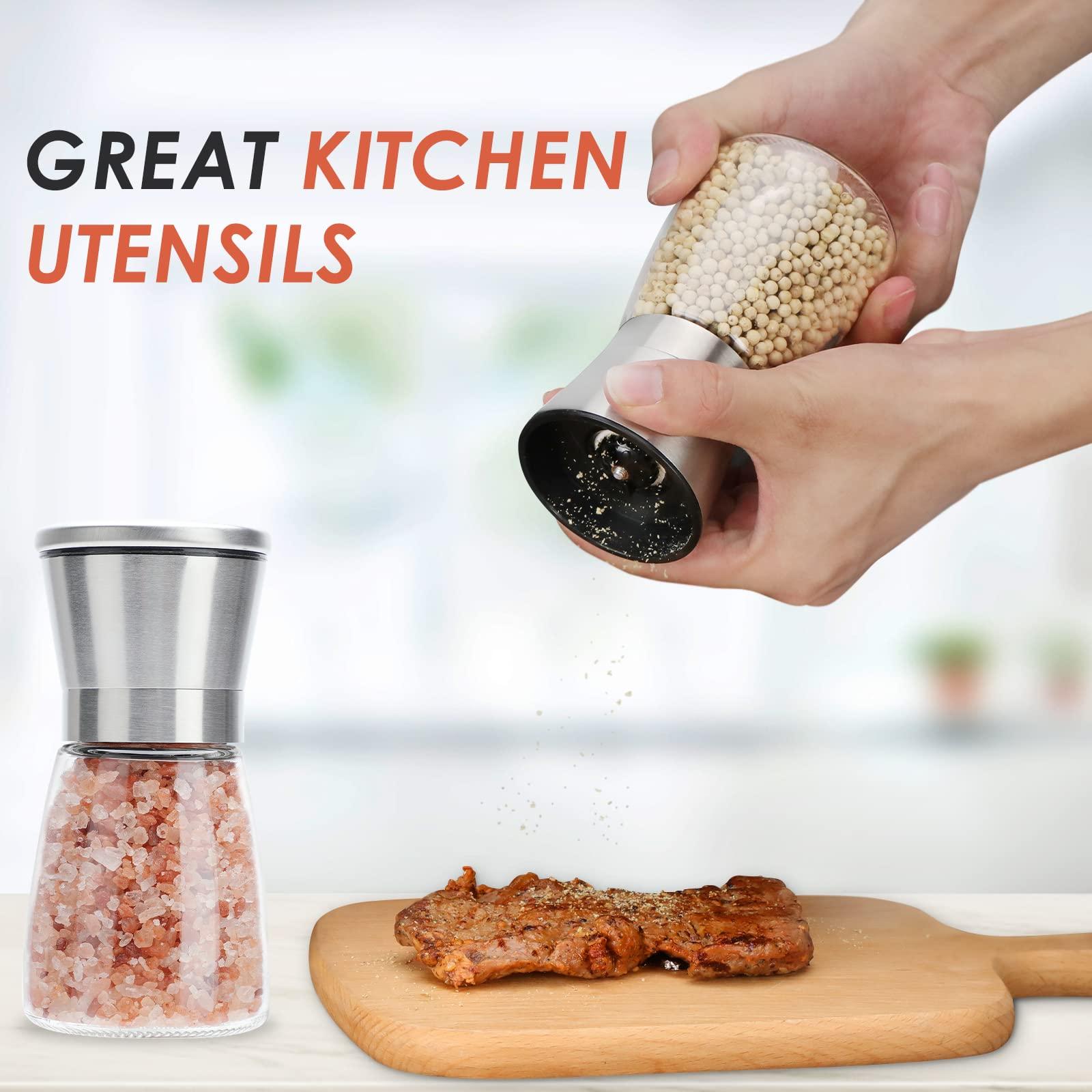 Ebaco Original Stainless Steel Salt or Pepper Grinder - Top Spice Mill with Ceramic Blades, Brushed Stainless Steel and Adjustable Coarseness By Pepper Grinder （Single Package） - Image 2