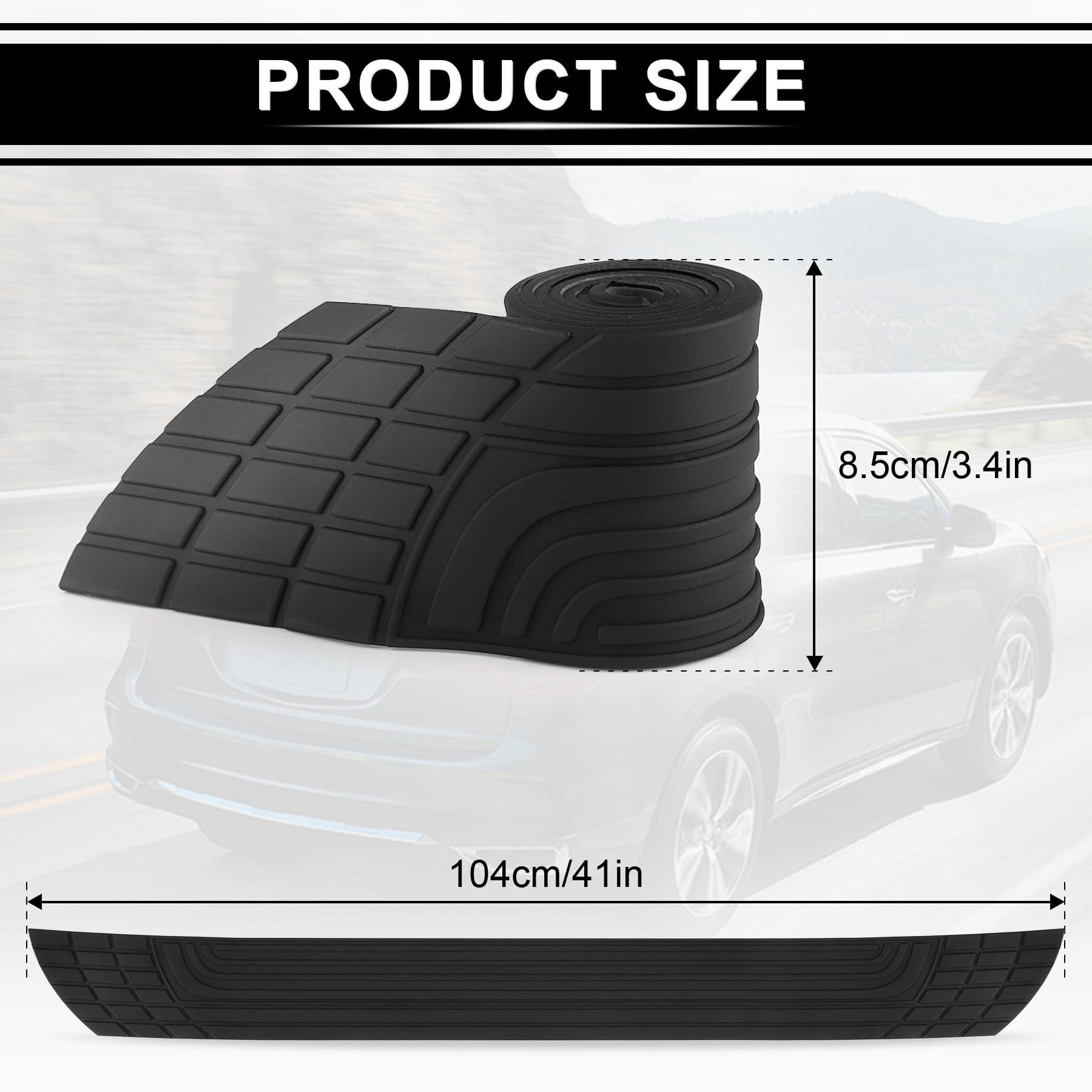 SINGARO Car Rear Bumper Protector, 41inch x3.4inch Car/SUV Universal Rubber Anti-Scratch Trunk Exterior Accessories - Image 2