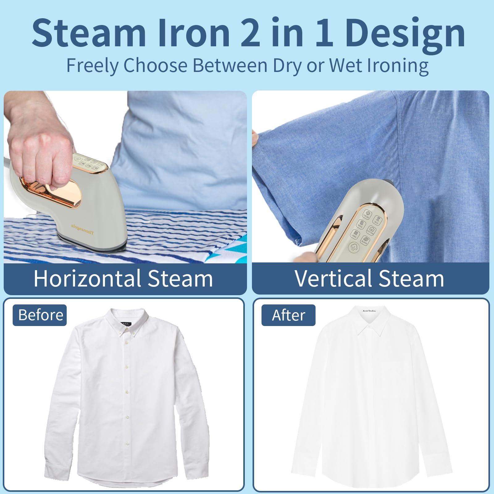 Portable Travel Steamer Iron for Clothes: Mini Handheld Garment Steam Ironing Machine for Clothing - Professional Small Size Hand Held Traveling Fabric Steamers for Wrinkle on Dress Shirt (Gray) - Image 2