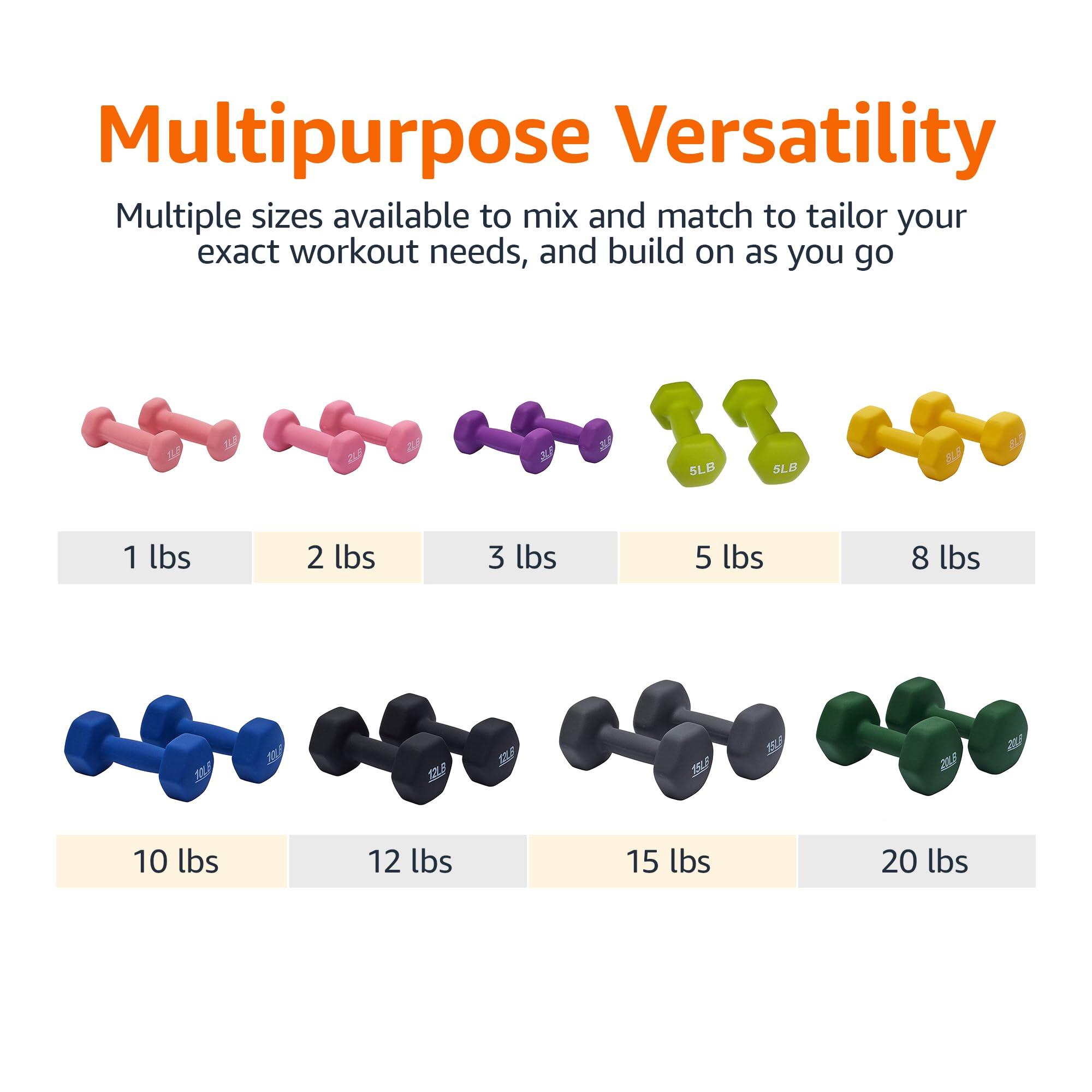Amazon Basics Neoprene Dumbbell Hand Weights for Exercise and Muscle Toning - Image 4
