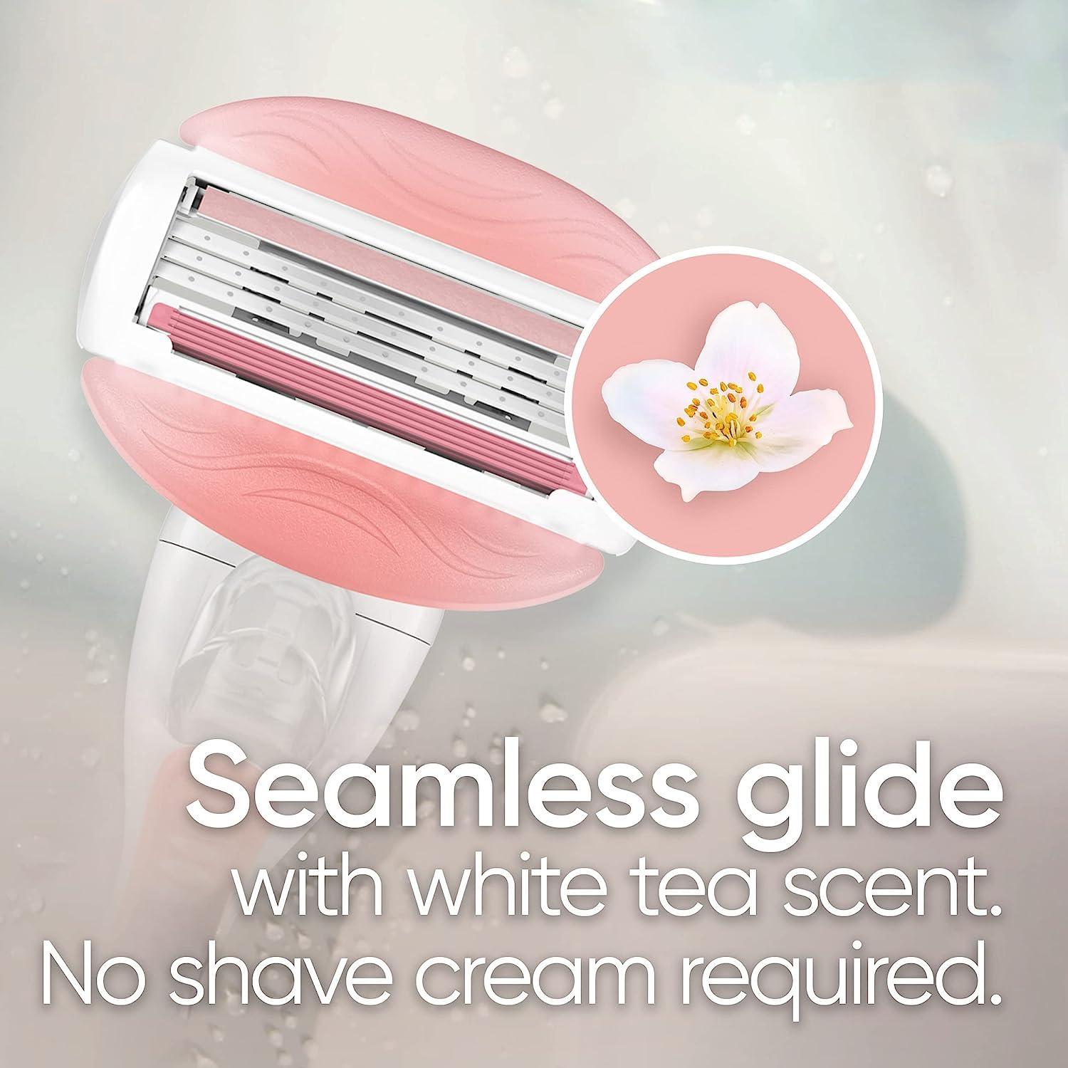 Gillette Venus ComfortGlide White Tea Women's Razor, Handle + 4 Blade Refills - Image 5