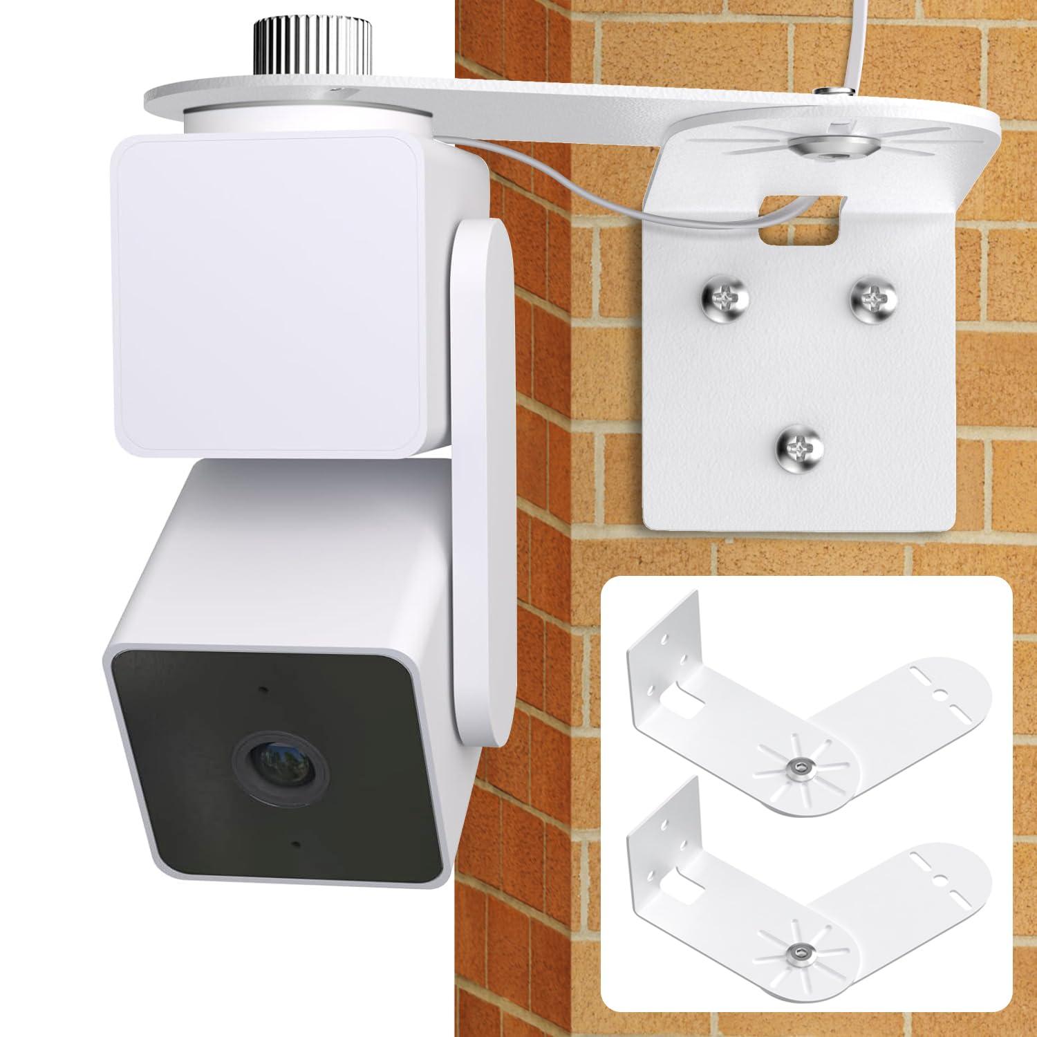 2Pack Metal Corner Wall Mount Bracket for Wyze Cam Pan V3/V2, Wyze Cam V4/V3/V2, Max Cover Both Sides of The House 300 Degrees Reduce Blind Spots, Indoor Outdoor Mount for Wyze