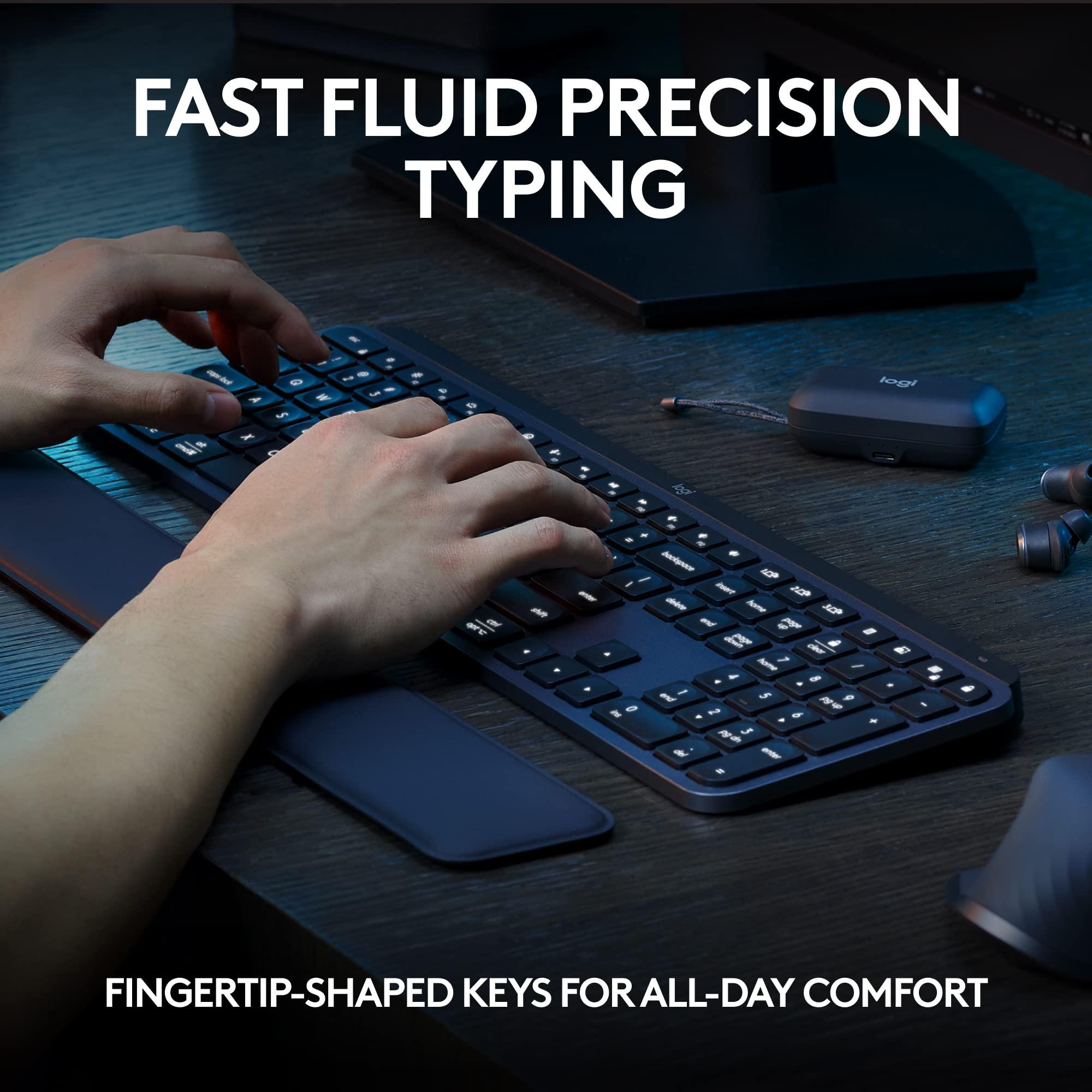 Logitech MX Keys S Wireless Keyboard, Low Profile, Fluid Precise Quiet Typing, Programmable Keys, Backlighting, Bluetooth, USB C Rechargeable, for Windows PC, Linux, Chrome, Mac - Graphite - Image 2