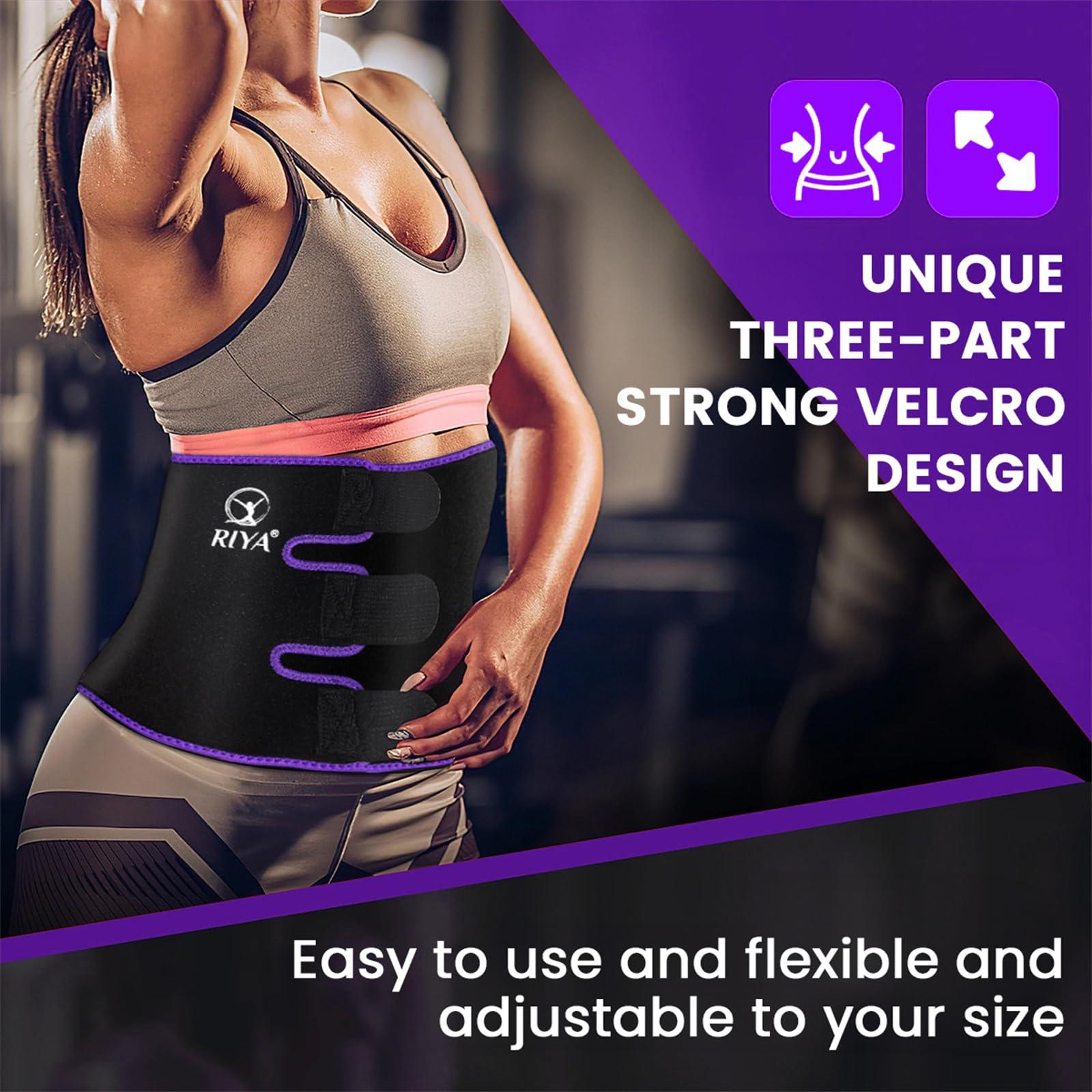RIYA Waist Trimmer Sweat Waist Trainer for Women and Men Waist Sweat Belt Band Belly Stomach Wrap - Image 6