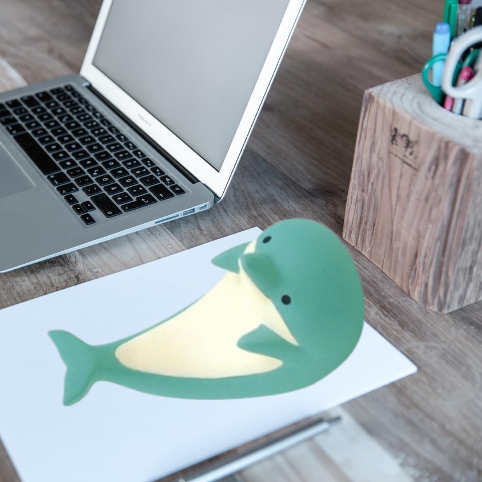 Cyrank Cell Phone Stand, Cute Dolphin Phone Holder Smartphone Stand Smartphone Holder for Desk Office Home Decor Accessories Desk Ornament Small Desk Phone Stand Mount for All Phones Tablets, Green - Image 4