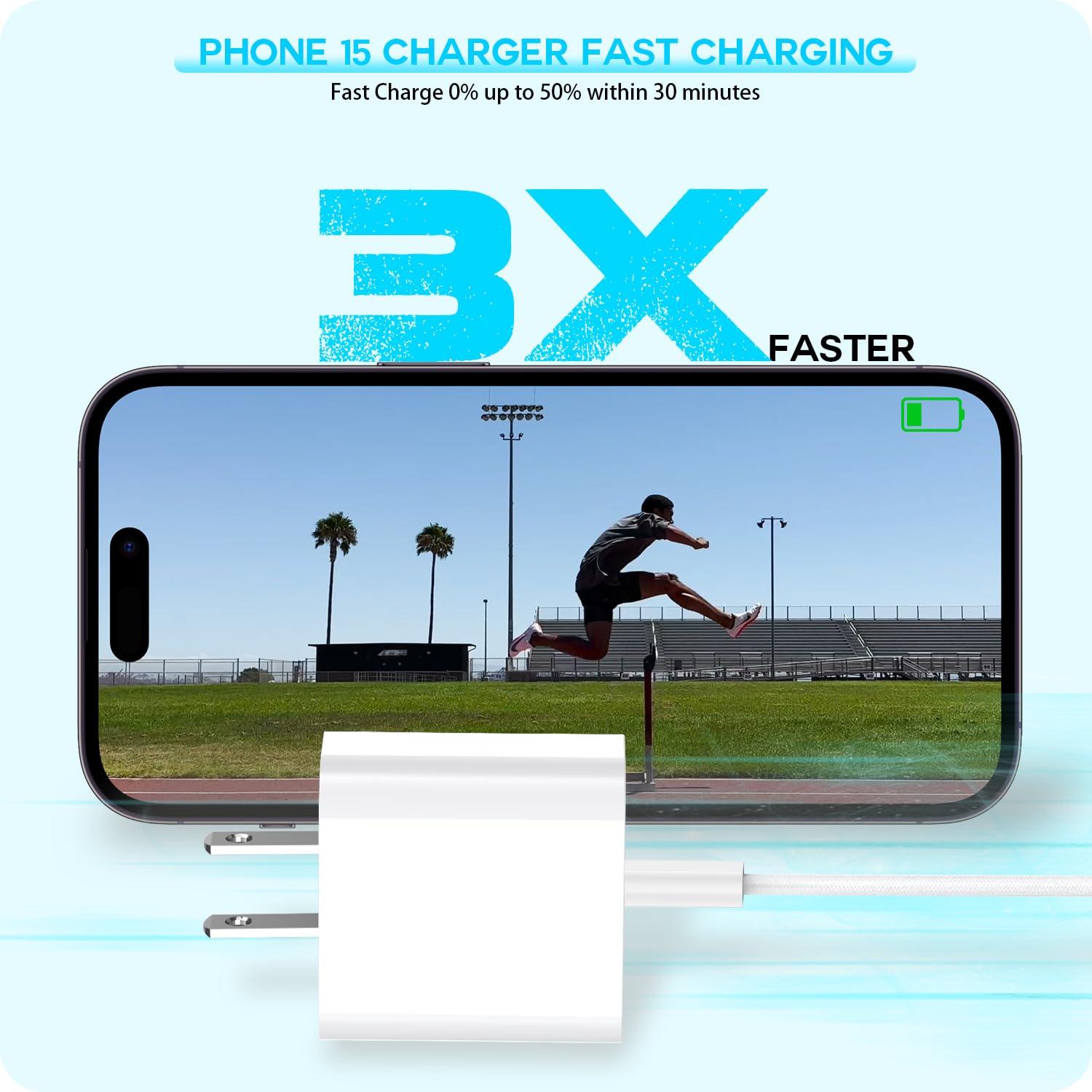 Fast Charger for iPhone 16 15, 3Pack USB C iPad Charge PD Fast Charger Block 6FT Long USB C to Type C i Phone 16 15 Charging Cable Cord for iPhone 16/16 Pro/Plus/15/15 Pro/Pro Max,iPad Pro 12.9/11inch - Image 4