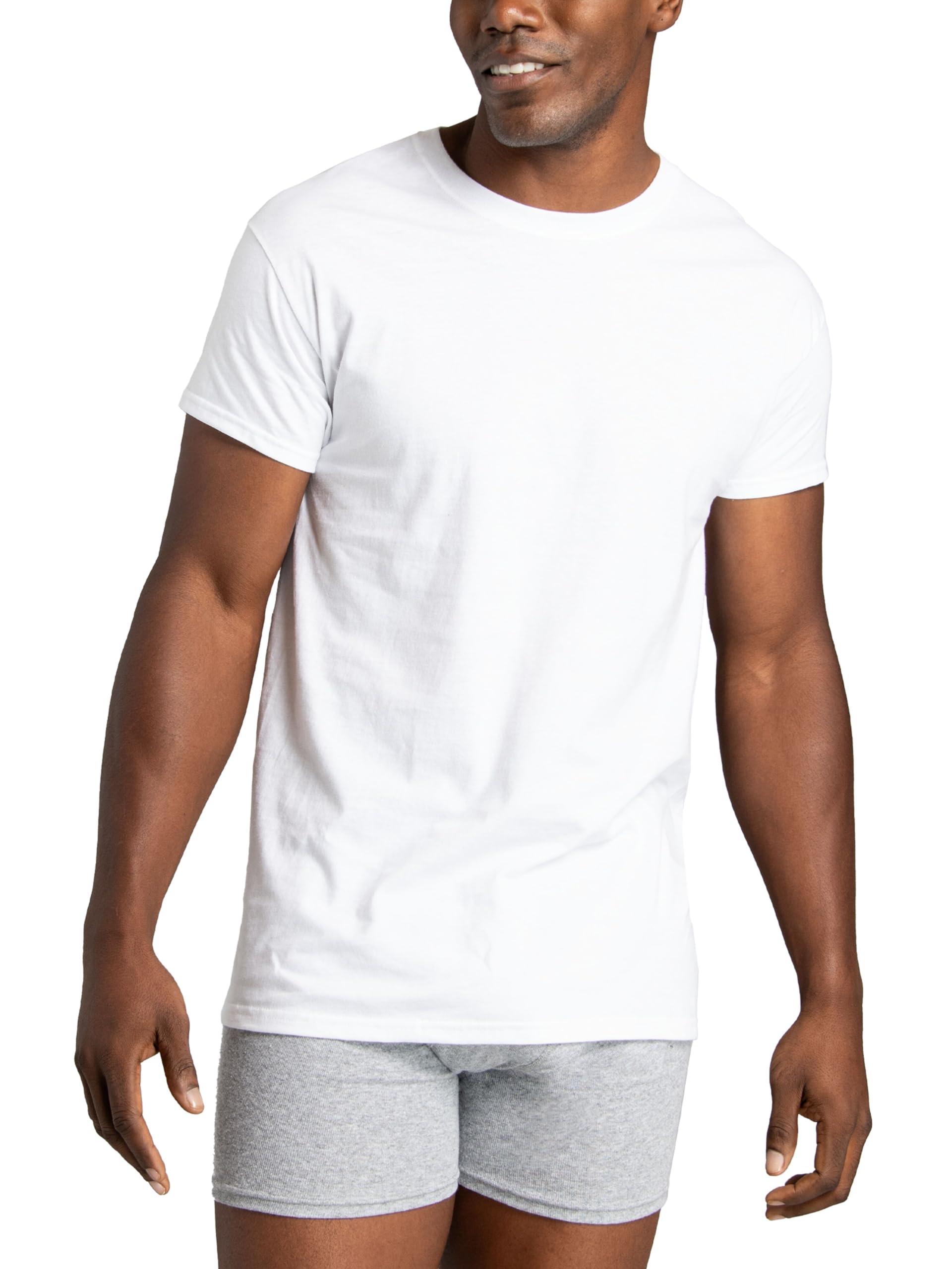 Fruit of the Loom Men's Undershirts, Moisture Wicking & Tag Free, Short Sleeve Crew T-Shirts - Image 2