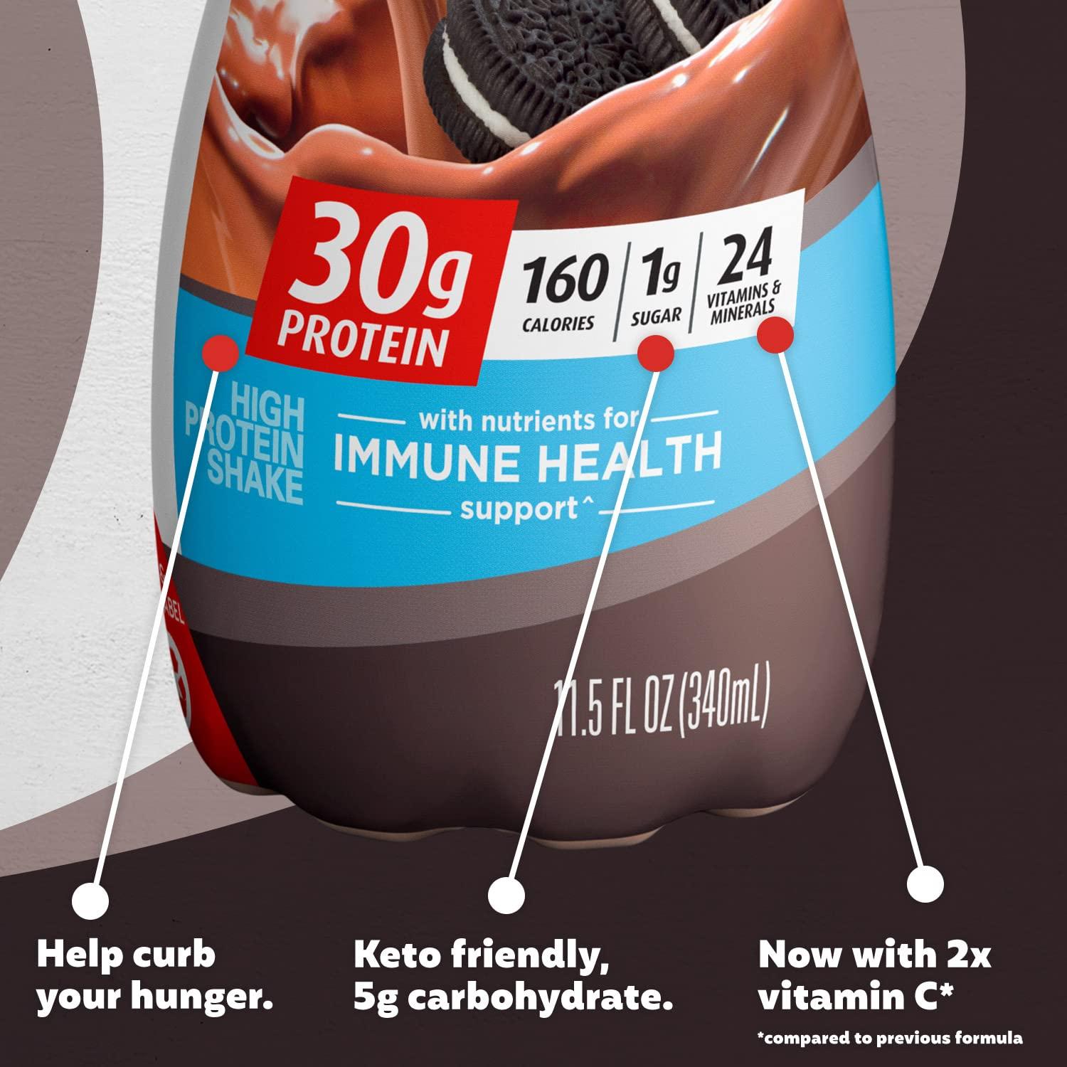 Premier Protein Shake, Cookies & Cream, 30g Protein, 1g Sugar, 24 Vitamins & Minerals, Nutrients to Support Immune Health 11.5 fl oz (12 Pack) - Image 5