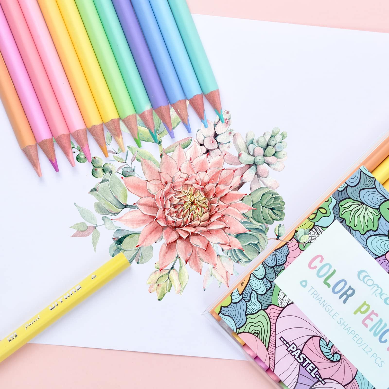 ECOTREE Macaron Colored Pencils, soften wood, Pastel coloring for adult and kids, Art Supplies for Kids, School Supplies, Pack of 12 - Image 4