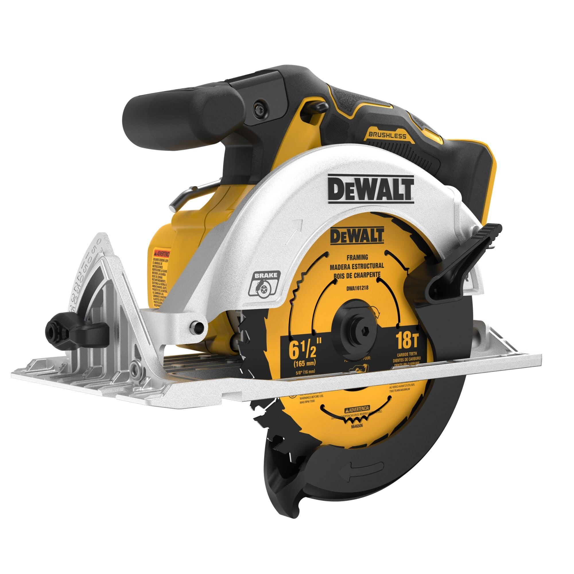 DEWALT 20V MAX* Circular Saw, 6-1/2-Inch, Cordless, Tool Only (DCS565B)