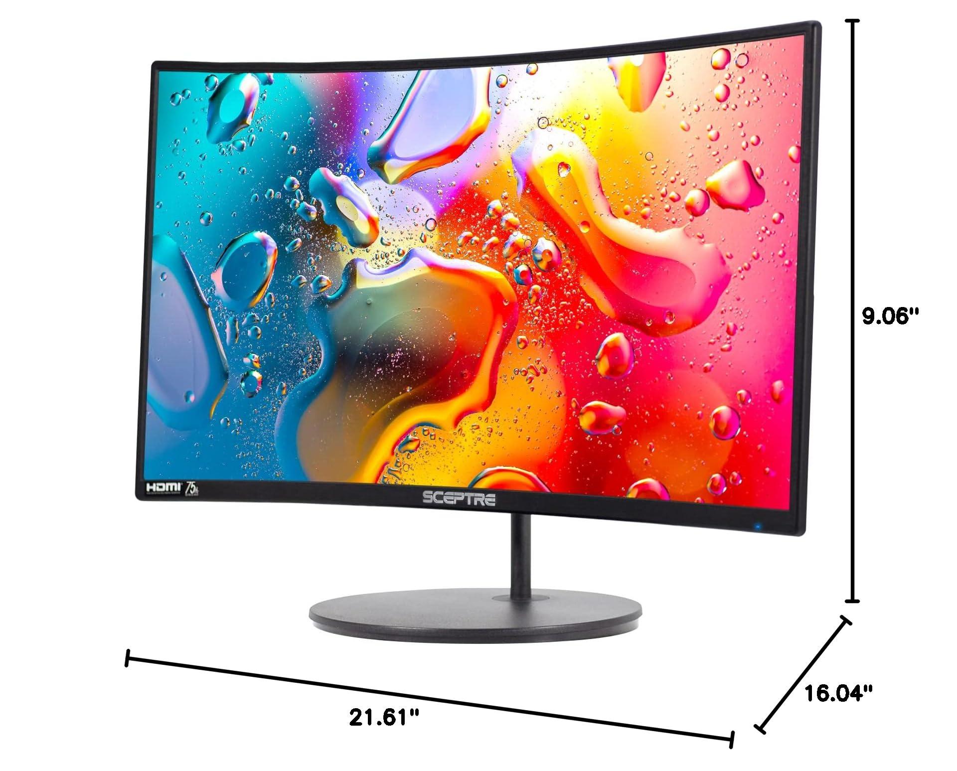 Sceptre C248W-1920RN Series 24-inch Curved Gaming Monitor, 1080p, R1500, HDMI x2, VGA, Build-in Speakers, VESA Wall Mount, Machine Black, 98% sRGB - Image 10
