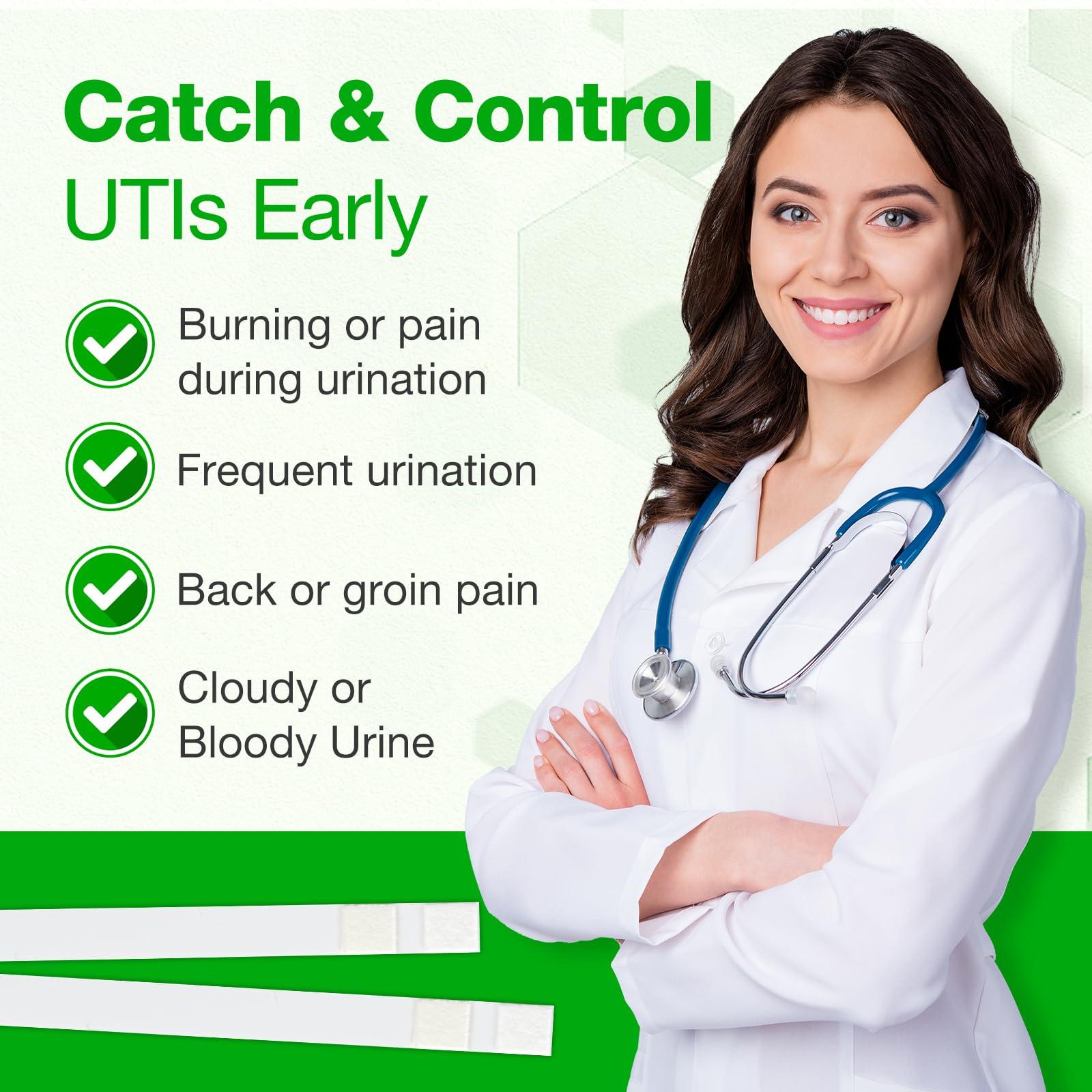 Easy@Home 50ct UTI Test Kit Bladder Infection Test Strips, FSA or HSA Eligible, at Home UTI Urinalysis Test Strips for Women Urinary Tract Health, Highly Accurate UTI Testing (UTI-50Pcs) - Image 2