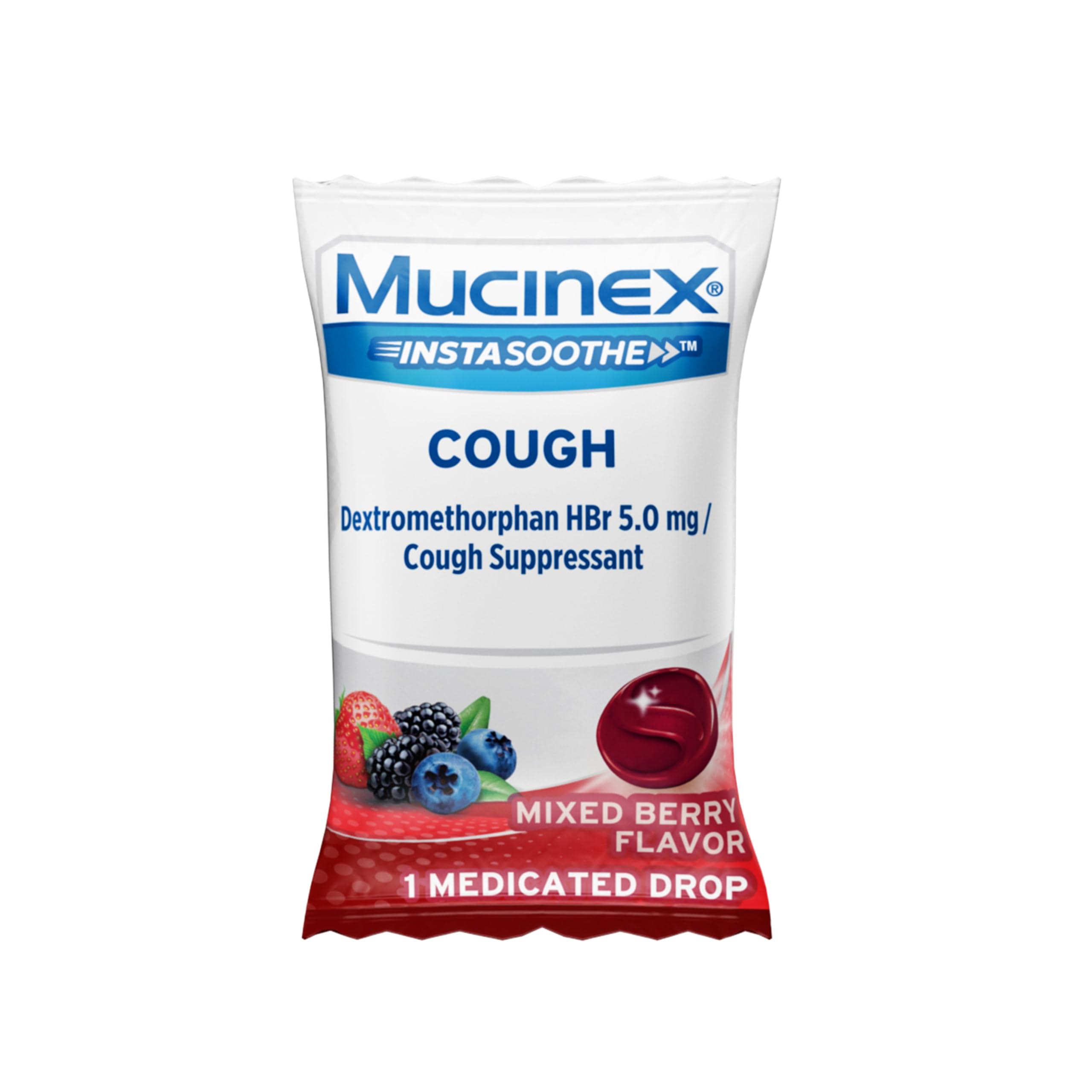 Mucinex Instasoothe Sugar Free Cough Drops, Cough Medicine for Adults with Dextromethorphan HBr, Non Menthol Cough Drops, Cough Suppressant Lozenges, Mixed Berry Medicated Cough Drops, 40ct - Image 16