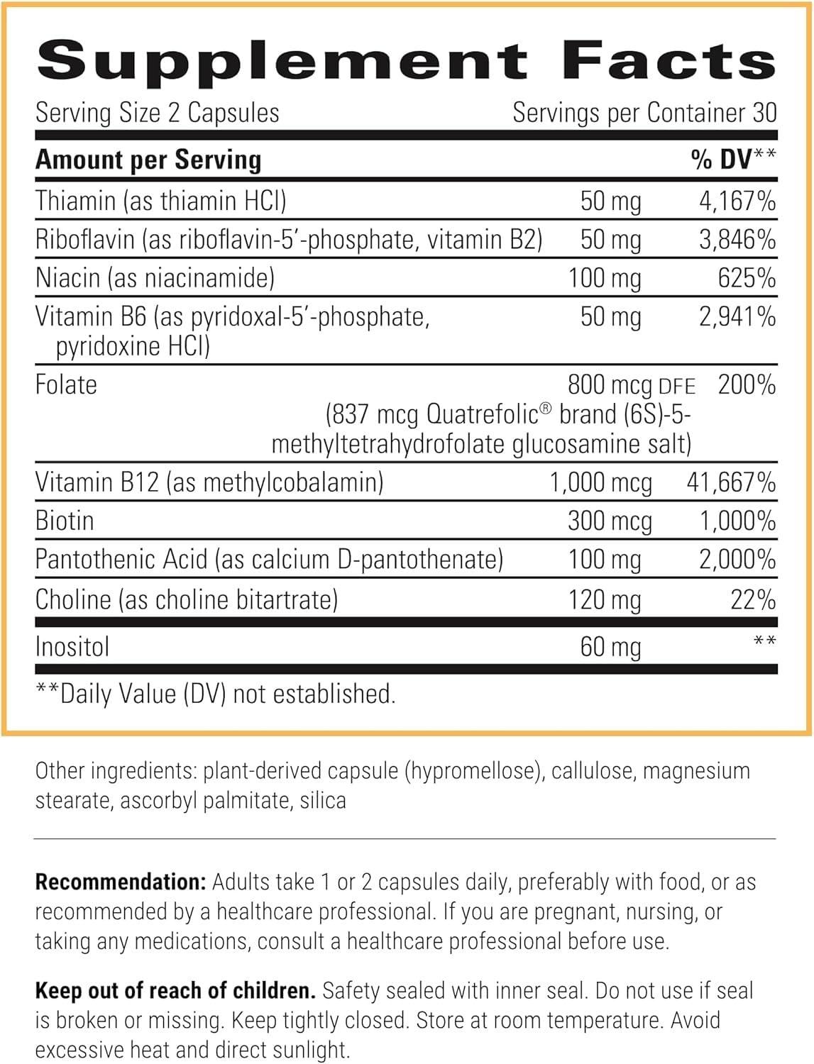 Integrative Therapeutics Active B-Complex - Energy Metabolism Support* - B-Complex Vitamin Supplement with 8 B-Vitamins, Vitamin B12, Folate, Choline - 60 Capsules - Image 2
