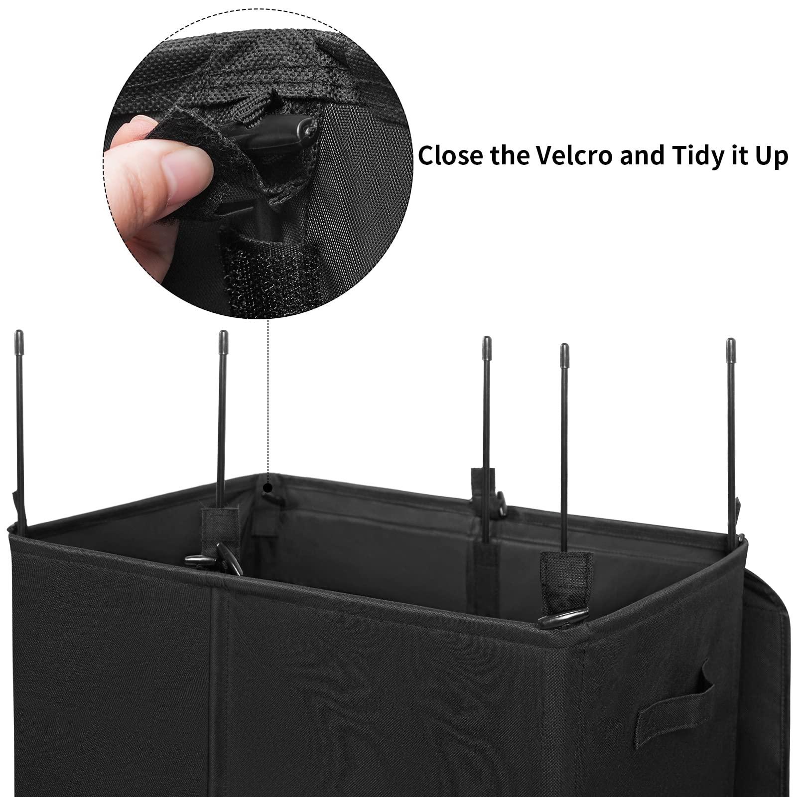 WOWLIVE 154L Double Laundry Hamper with Lid and Removable Laundry Bags, Large Dirty Clothes Hamper 2 section Collapsible Laundry Basket Dorm Room Storage for Bedroom, Bathroom, College, Black - Image 7