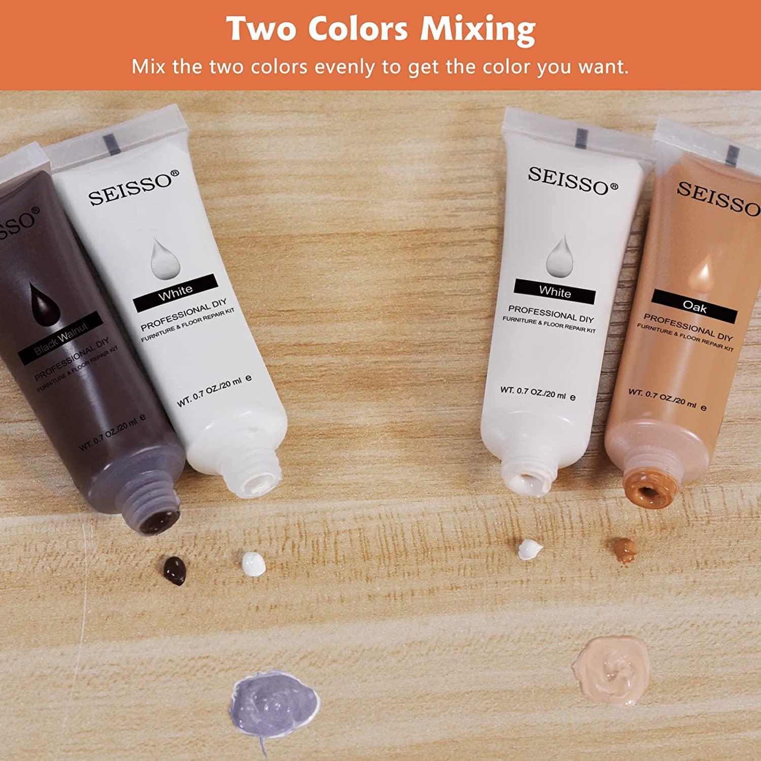 SEISSO Wood Repair Kit Touch up Paint Restore Any Wooden Furniture Stain, 12 Colors Cover Surface Scratch for Wooden Floor Table, Filler Furniture Paint Oak, Cabinet, Door, Veneer, Walnut - Image 4