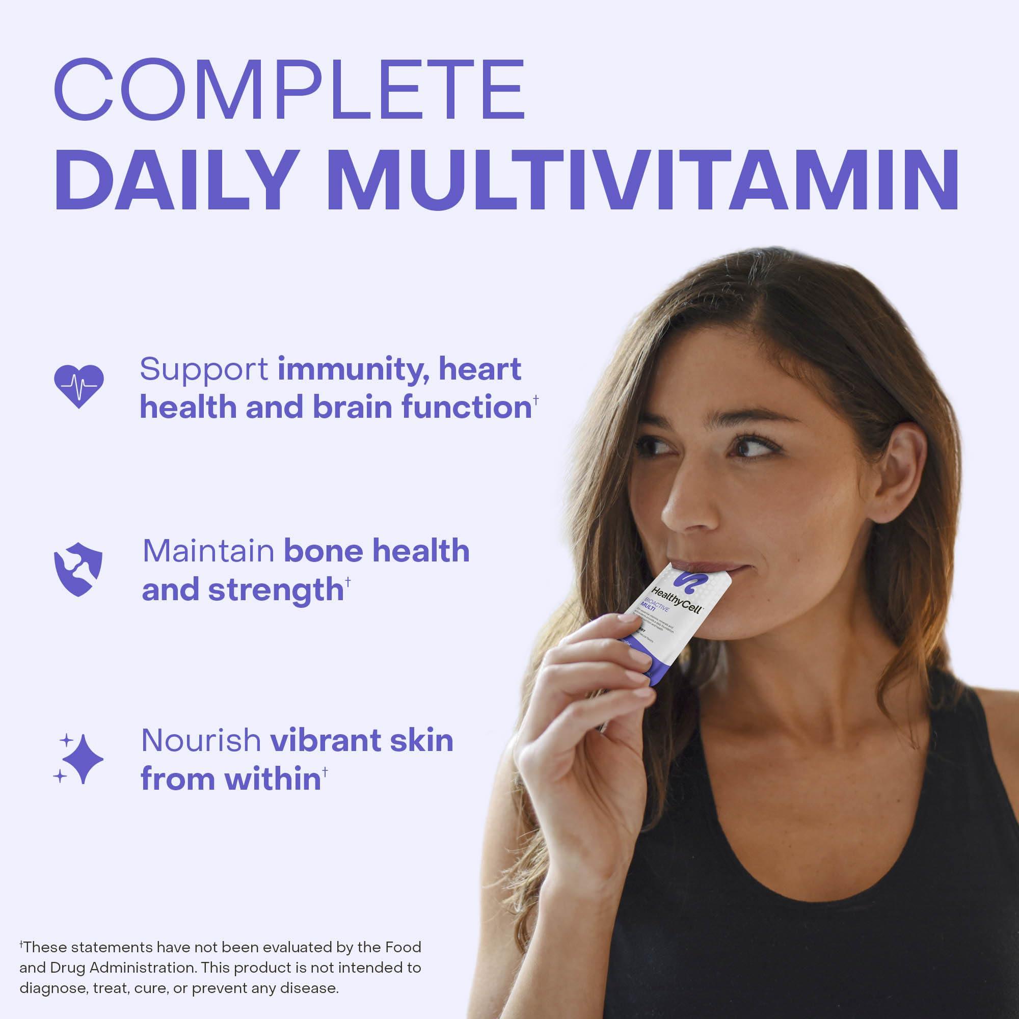Healthycell Bioactive Daily Liquid Multivitamin for Men & Women – 20+ Essential Vitamins, Minerals & Antioxidants for Brain, Heart, Immunity, Energy, Skin & Hair Support - 30 Gel Packs - Image 2