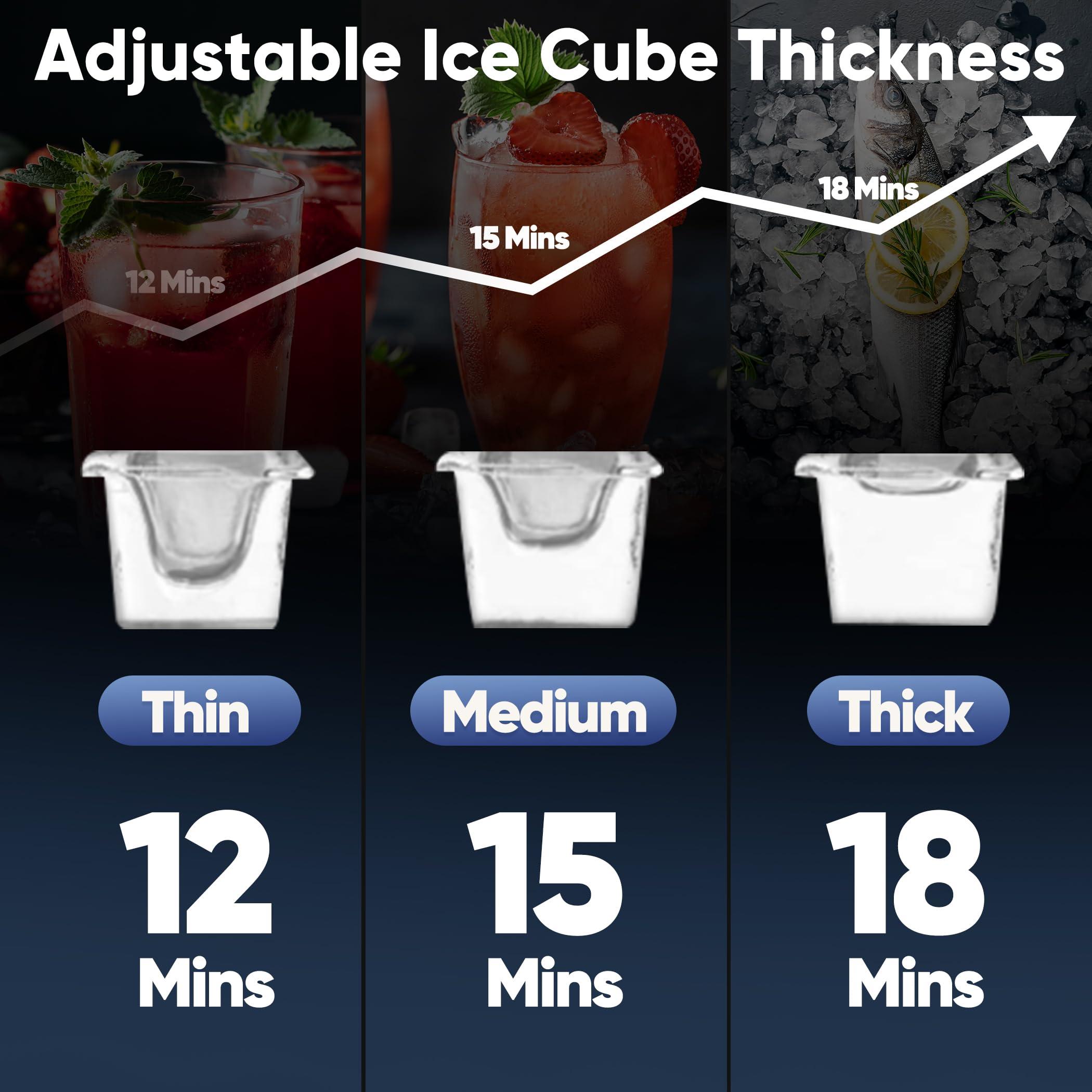 Coolski Commercial Ice Maker Machine 100LBS/24H, Under Counter Ice Maker with 34LBS Storage Capacity, Stainless Steel Ice Machine for Restaurant Home Bar, DOE - Image 6