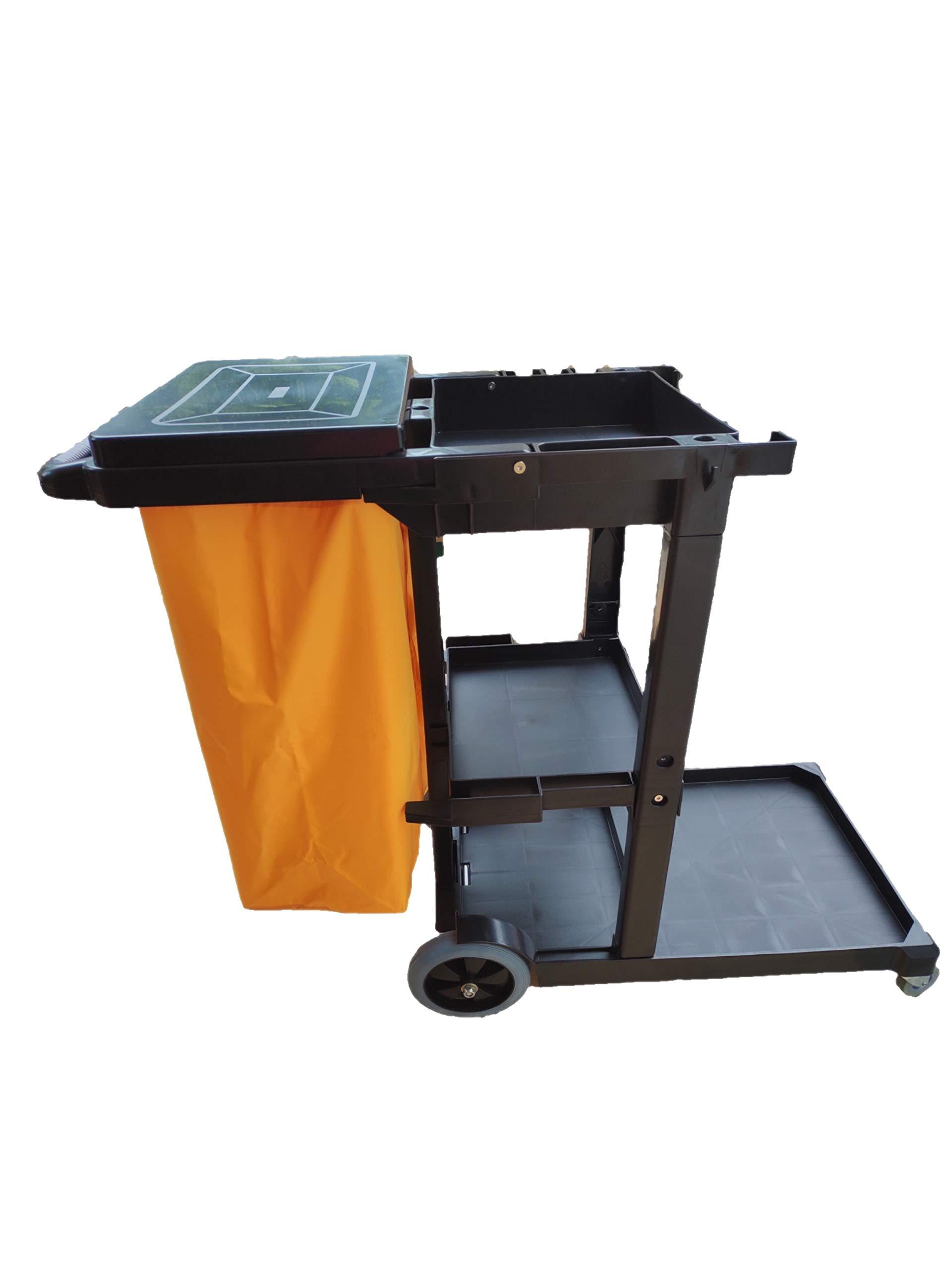Simpli-Magic 79191 Janitorial Cart, Commercial, Black - Image 2