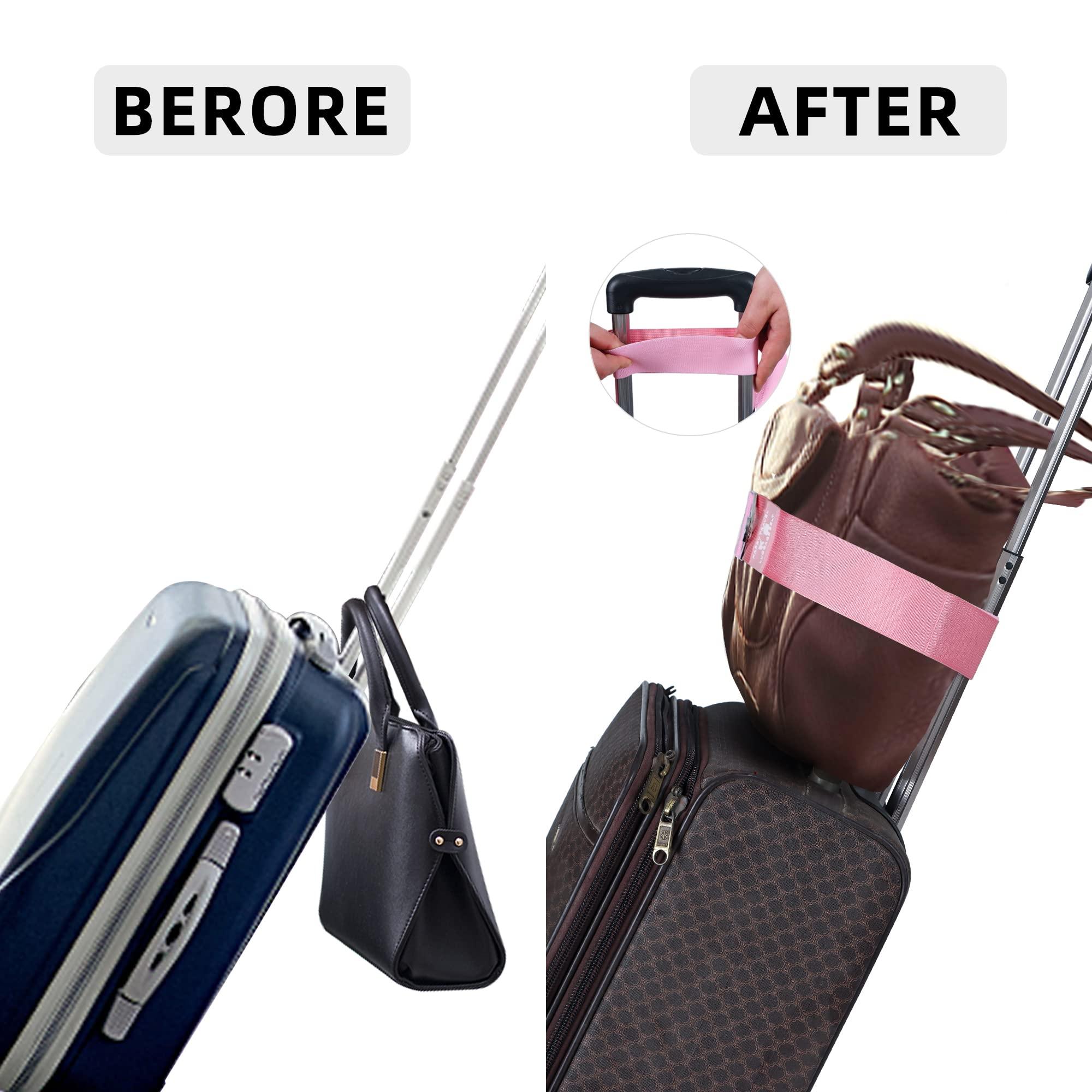 Bylion 2-in-1 Travel Belt for Luggage, Luggage Straps for Add a Bag Adjustable Suitcase Straps with Alloy Buckle Elastic Bungees Belt Hands-Free for Airport, Personalized Travel Accessories (Pink) - Image 4