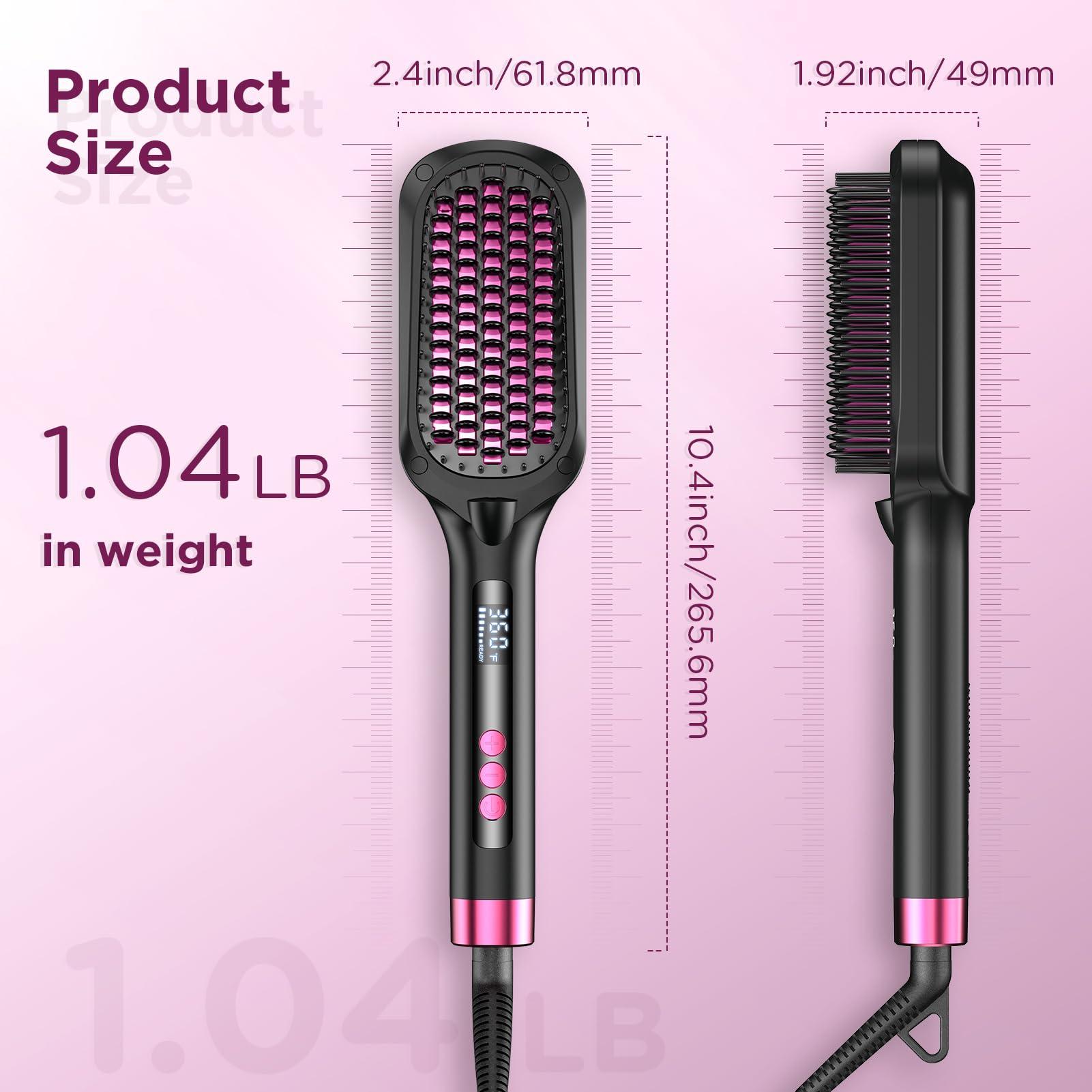 Reviio 30s Fast Heating Hair Straightener Brush - Ionic Anti-Frizz, Anti-Scald, Auto Temp Lock & Auto-Off, Worldwide Voltage, Black - Image 8