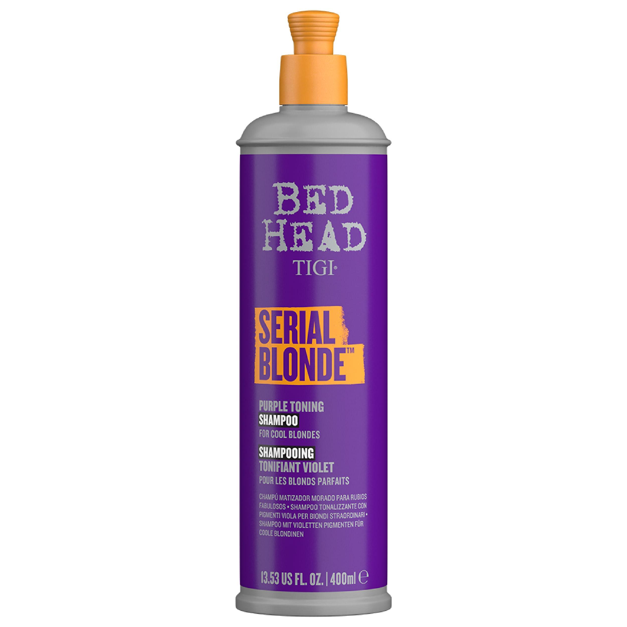 TIGI Bed Head Purple Toning Shampoo for Chemically Treated Hair Serial Blonde Sulfate-Free Shampoo 13.53 fl oz - Image 1