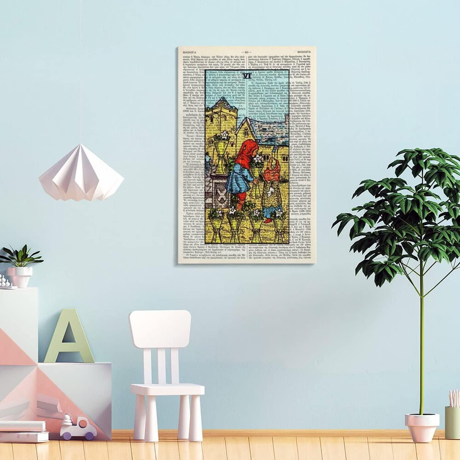 Six Cups Tarot Art Print Poster Tarot Gift Minor Arcana Poster Decorative Painting Canvas Wall Art Living Room Posters Bedroom Painting 12x18inch(30x45cm) - Image 4