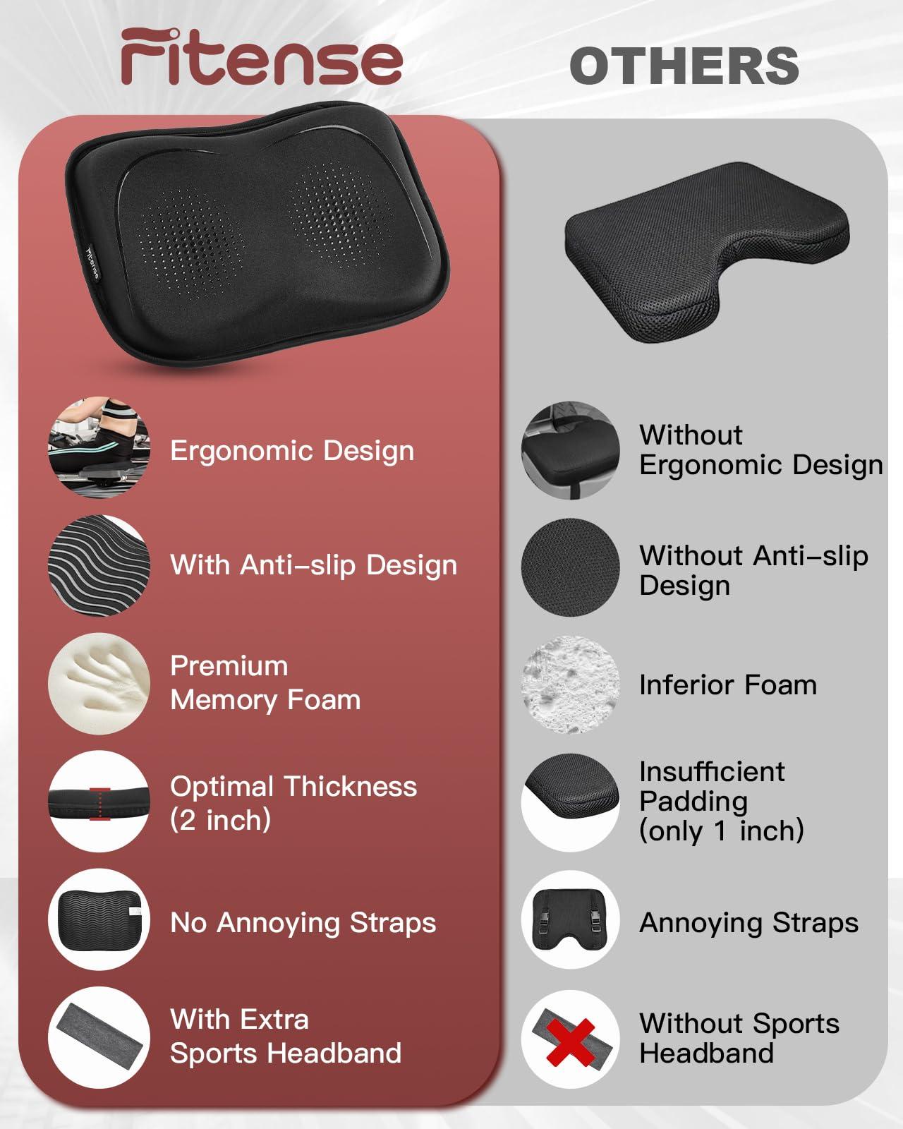 Fitense Rowing Machine Seat Cushion for The Concept 2 Rowing Machine with Extra Sports Headband, Memory Foam Row Machine Pad-Compatible with Concept 2 Rower, Recumbent Stationary Bike, Watter Rower - Image 3